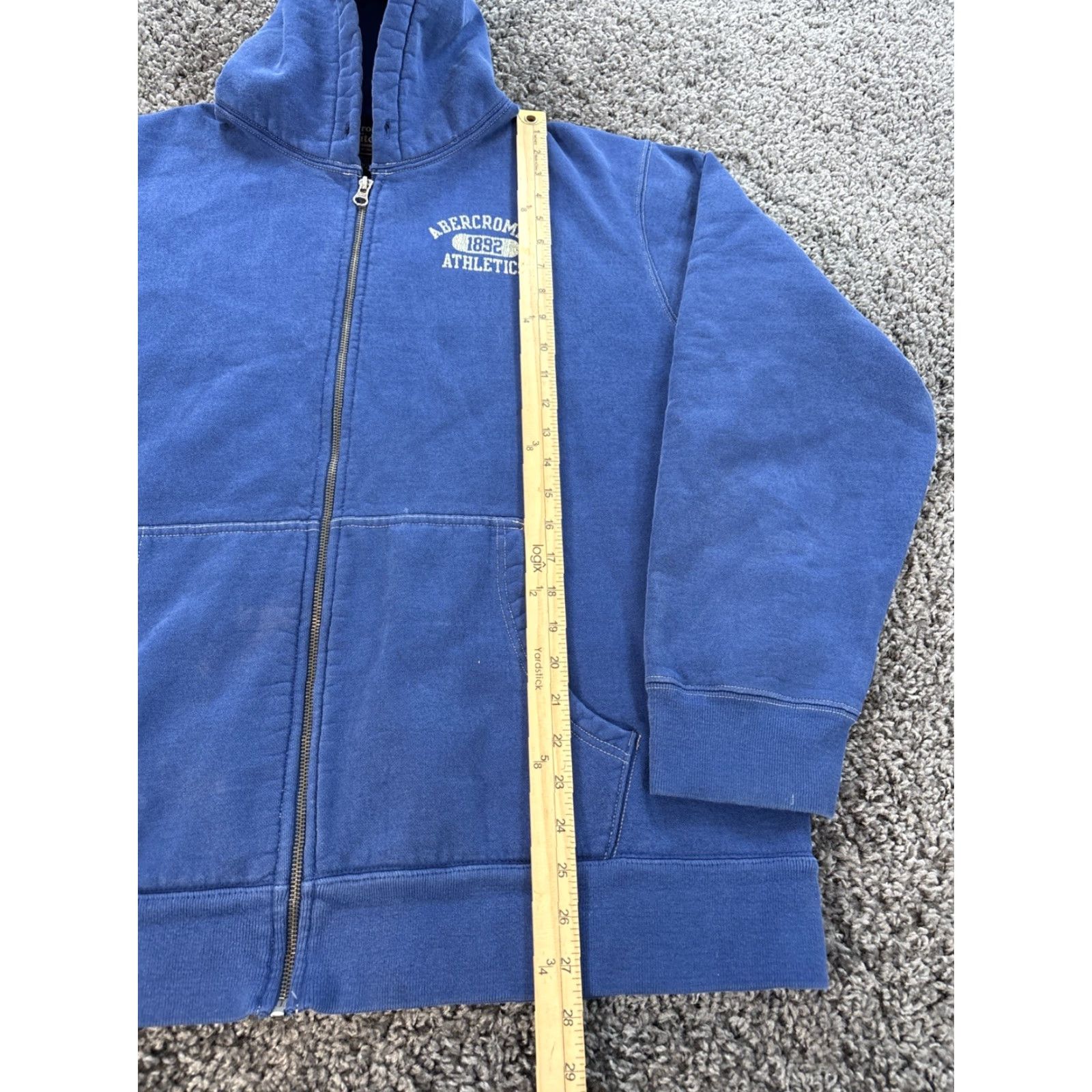Abercrombie & Fitch VINTAGE Abercrombie & Fitch Hoodie Mens XL Blue Athletics Full Zip 90s Hooded Heavyweight Pockets Size US XL / EU 56 / 4 - 2 Thumbnail