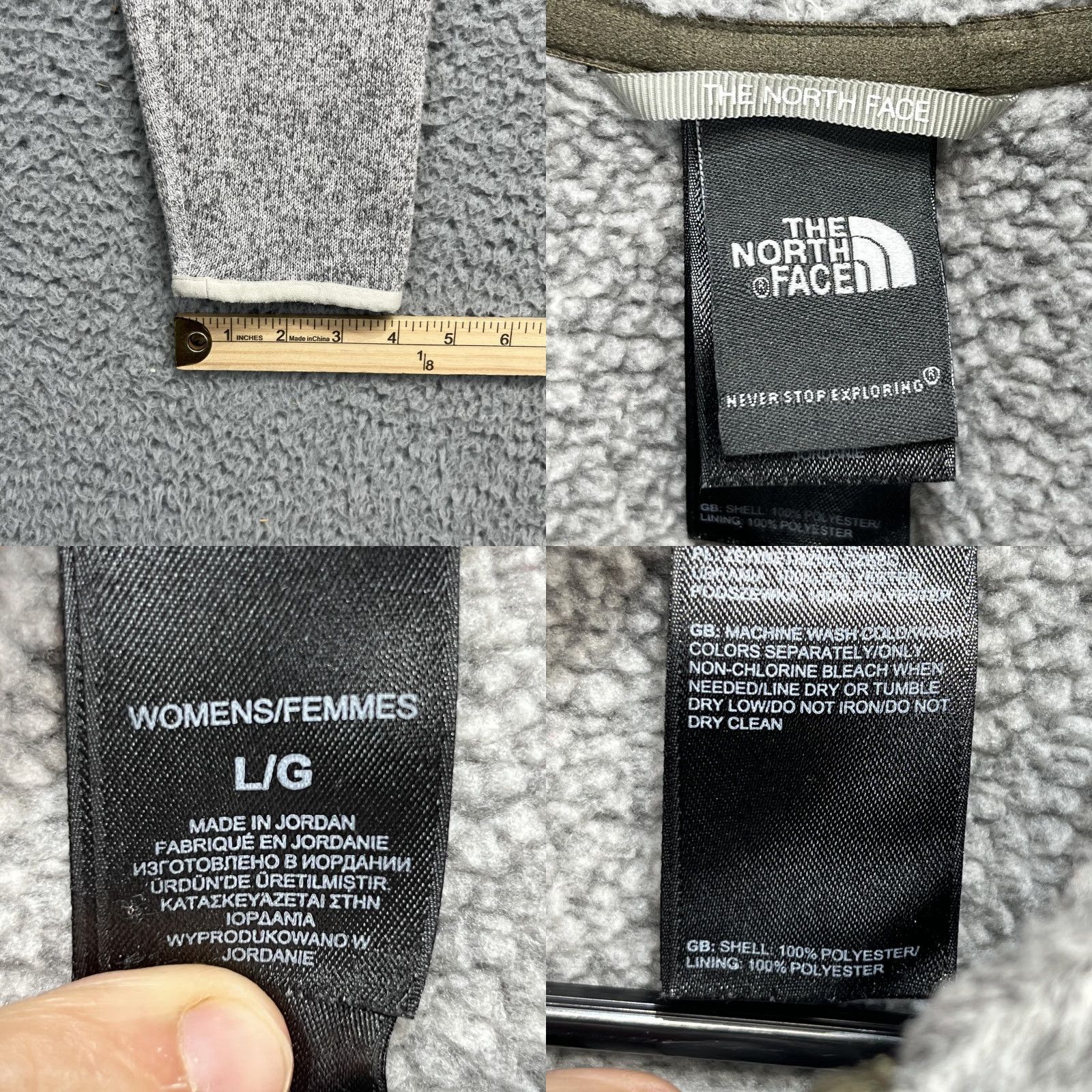 The North Face The North Face Crescent Hoodie Womens L Sunset Gray Button Fleece A7XU Size L / US 10 / IT 46 - 9 Thumbnail