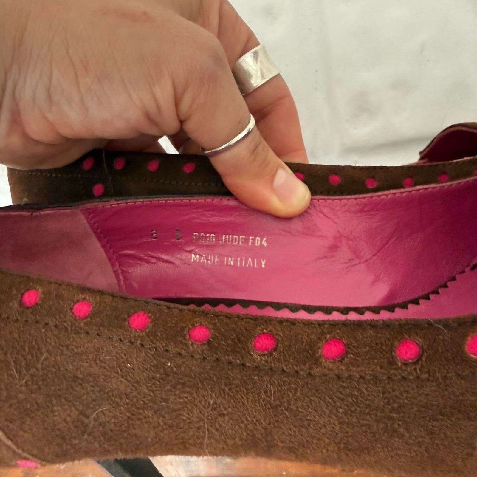Coach y2k coach pink and brown polka dot suede kitten heels Size US 8 / IT 38 - 8 Thumbnail