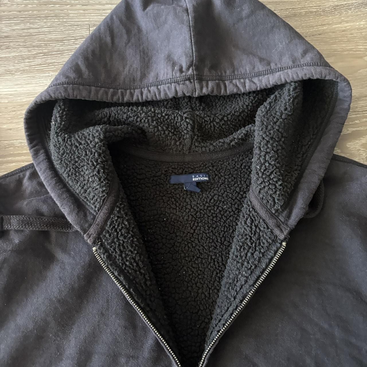 Vintage Crazy Vintage Y2K/2000s Black Blank Sherpa Lined Essential Zip Up Hoodie! Size XL Size US XL / EU 56 / 4 - 6 Thumbnail