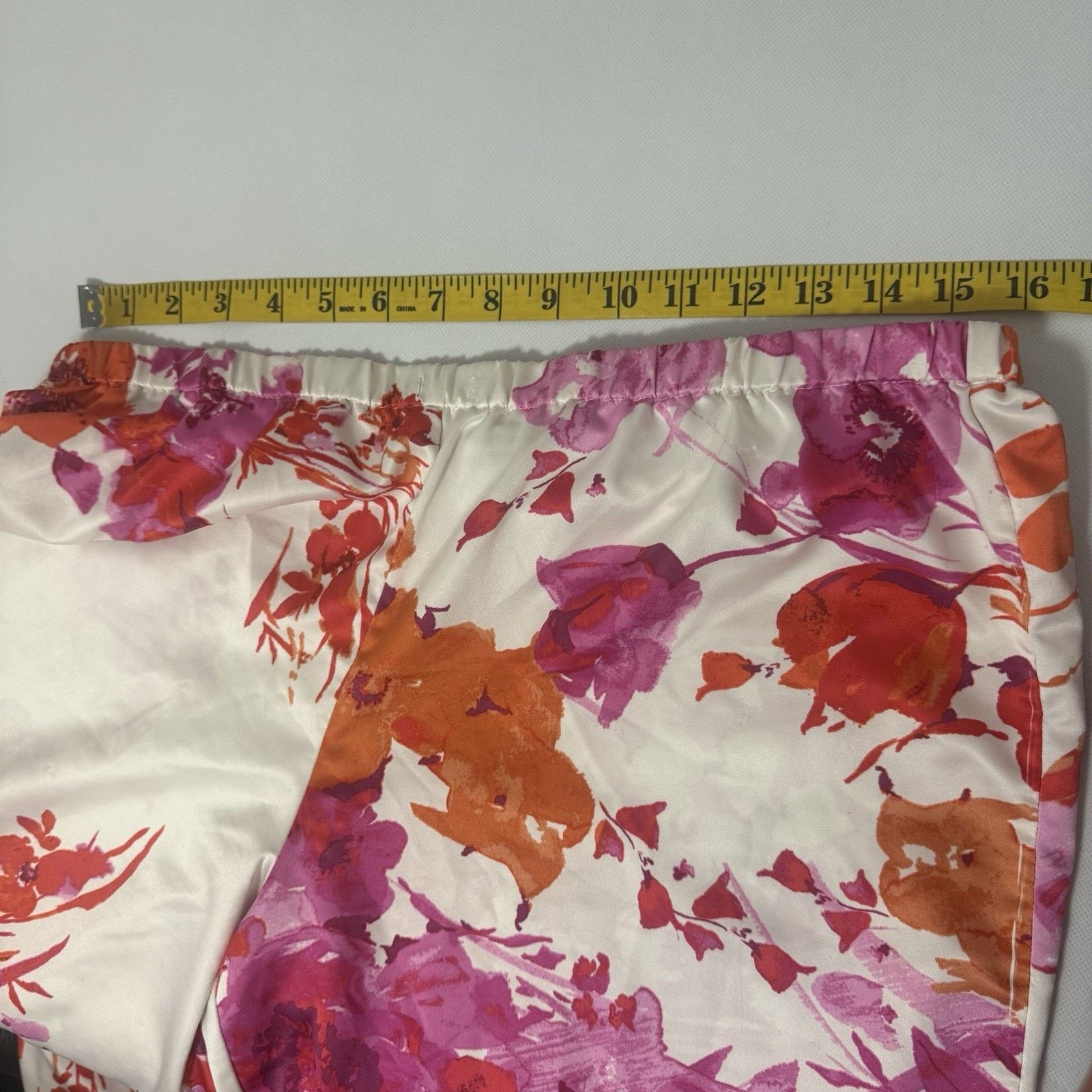 Other Natori Peony Satin Pajamas Set Pink Orange Floral Lounge Size ONE SIZE - 7 Thumbnail