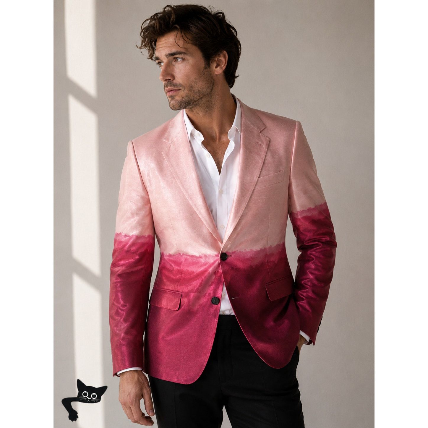 Alexander McQueen Alexander McQueen Pink Dip Dye Silk Wool Blazer Jacket 50 Size 50R - 3 Thumbnail