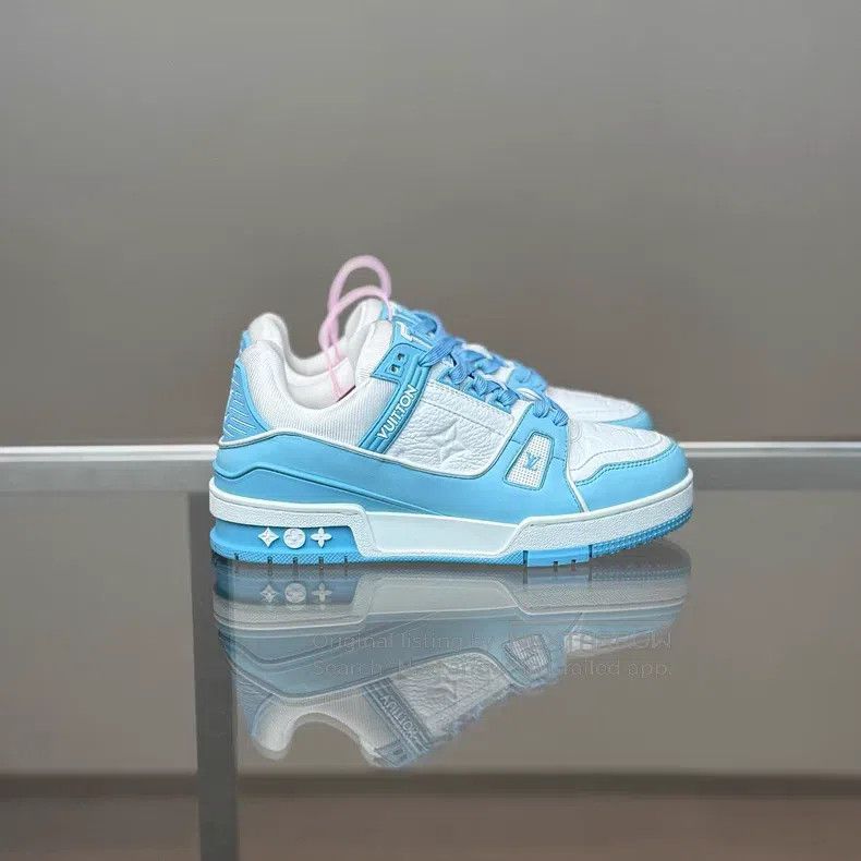 Louis Vuitton Louis Vuitton Trainer 24 Sky Blue shoes Size US 5 / EU 37 - 3 Thumbnail