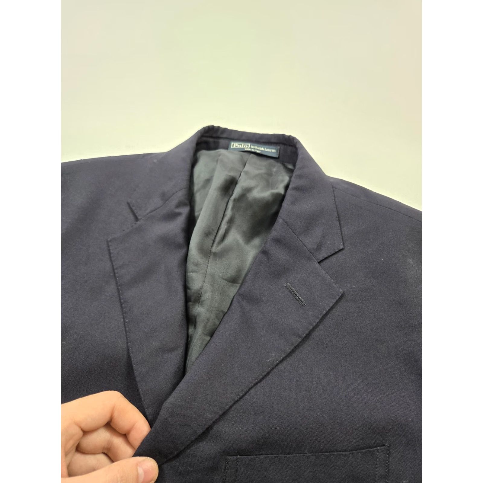 Polo Ralph Lauren Polo Ralph Lauren Sport Coat Jacket Mens 42R Navy Wool Made In Italy Blazer Notch Lapel Three-Button Front Used Size US XL / EU 56 / 4 - 5 Thumbnail