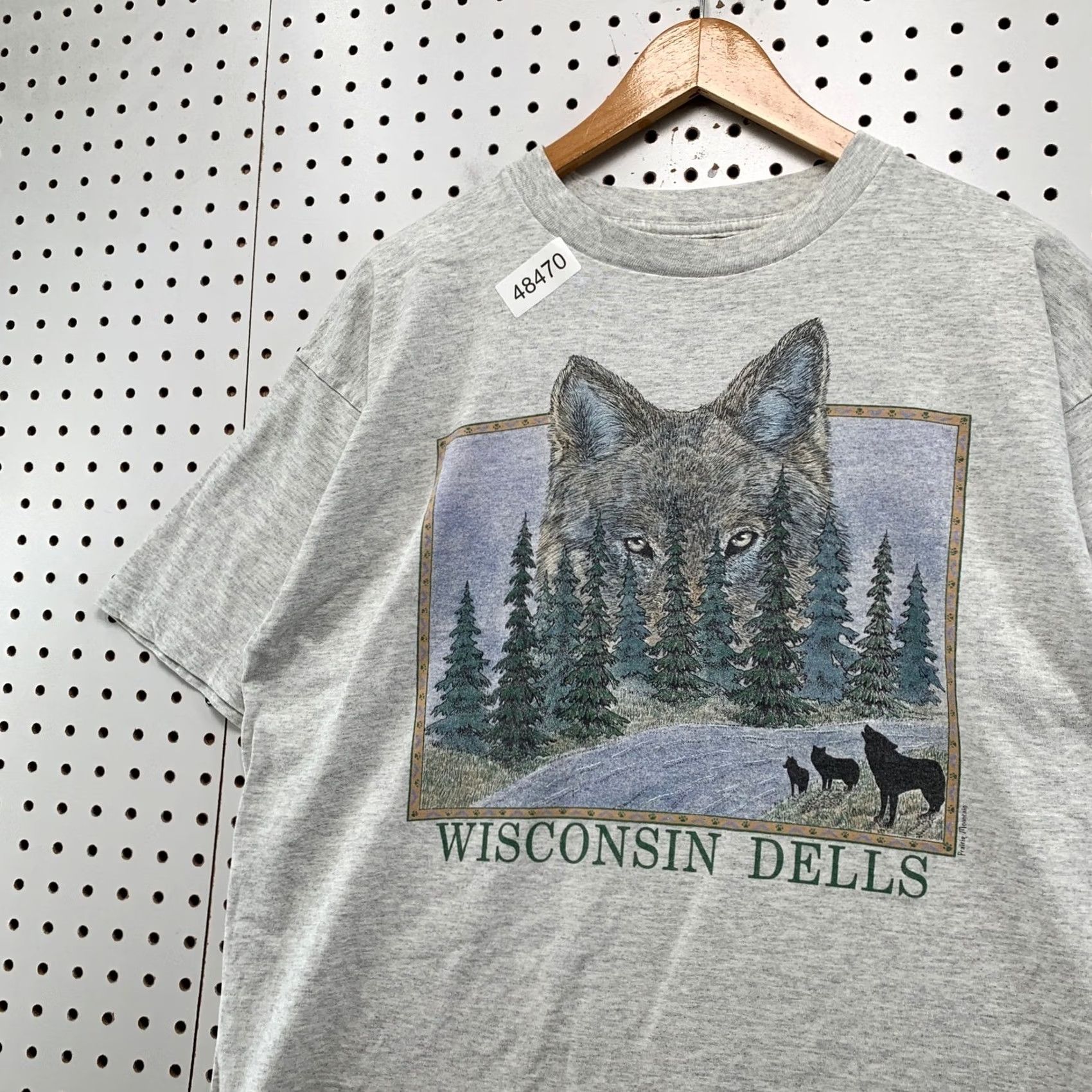 Vintage VINTAGE Prairie Mountain T Shirt Mens XL Gray Wolf Nature Wisconsin Dells 90s Outdoor Shirt Graphic Print Fans Mens Size US XL / EU 56 / 4 - 6 Thumbnail