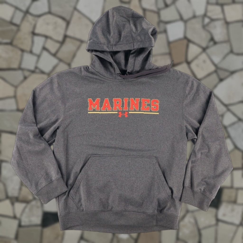 Under Armour Under Armour Marines Solid Long Sleeve Hoodie Gray Men's M Size US M / EU 48-50 / 2 - 1 Thumbnail