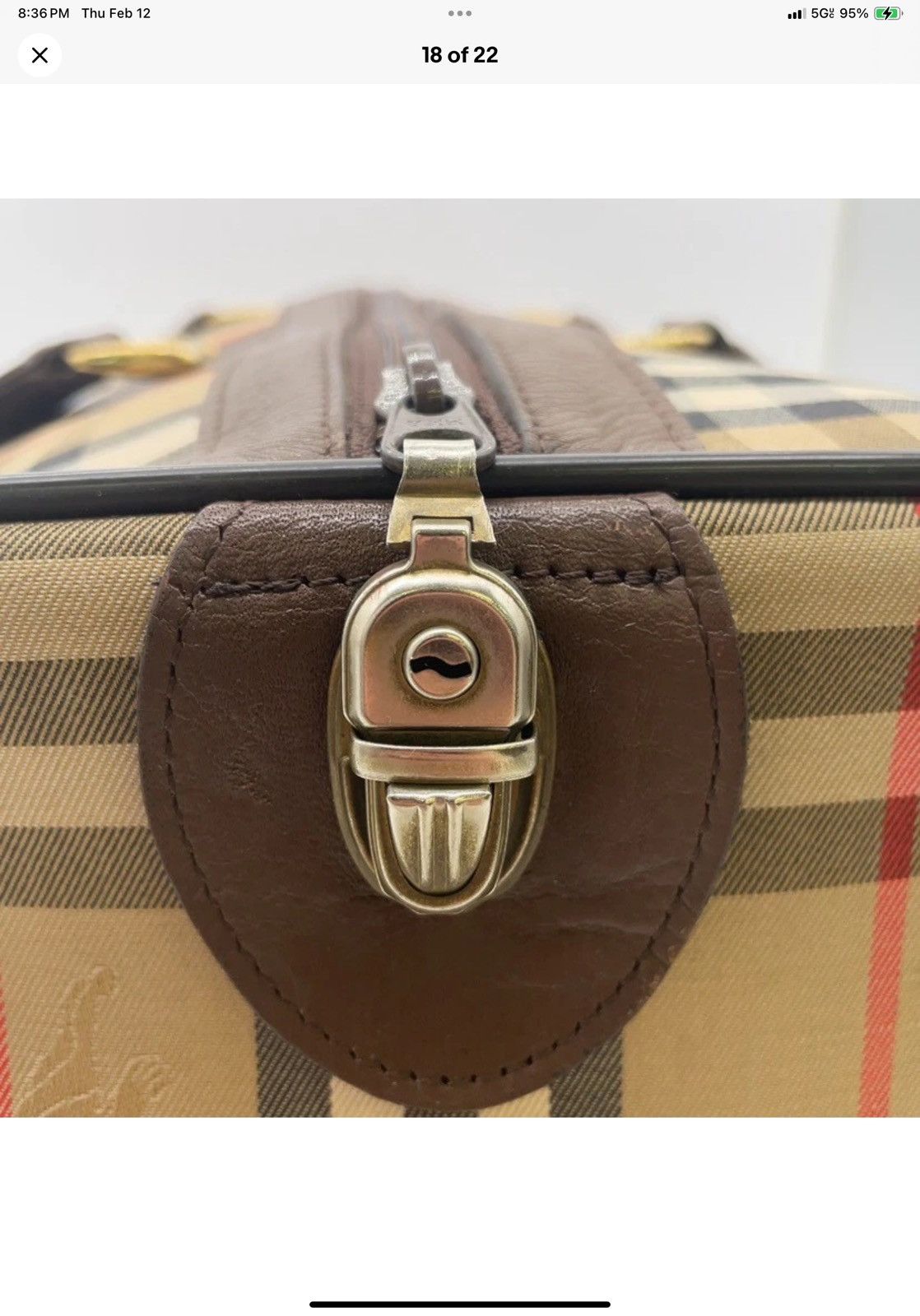 Burberry 🧳🧳🧳Vintage BURBERRY🧳🧳🧳!!! Boston style bag 45 Nova Check Size ONE SIZE - 17 Thumbnail