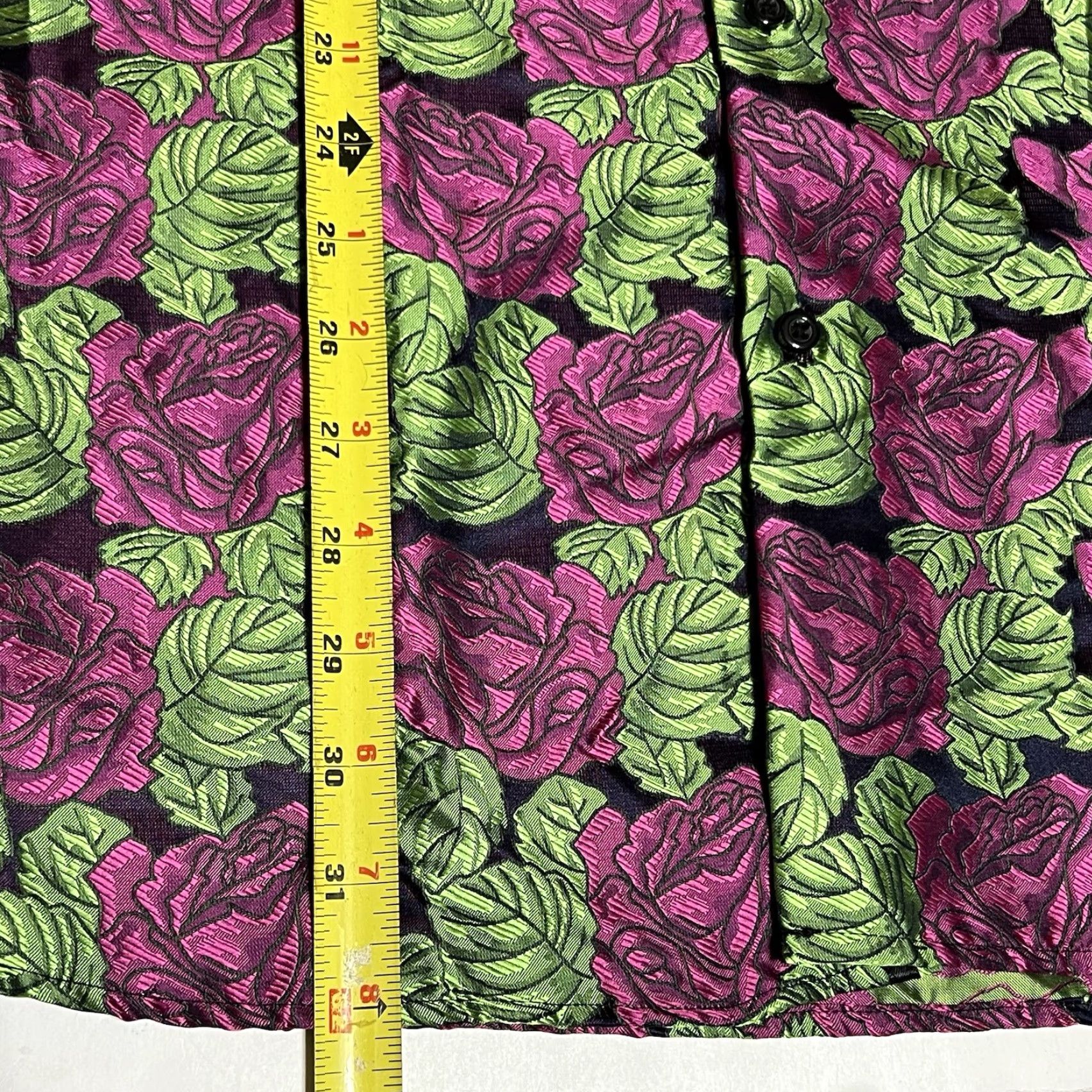 Vintage Barry Wang Shirt Men's XXL Silk Blend Jacquard Floral Flower Print Long Sleeve Size US XXL / EU 58 / 5 - 5 Thumbnail