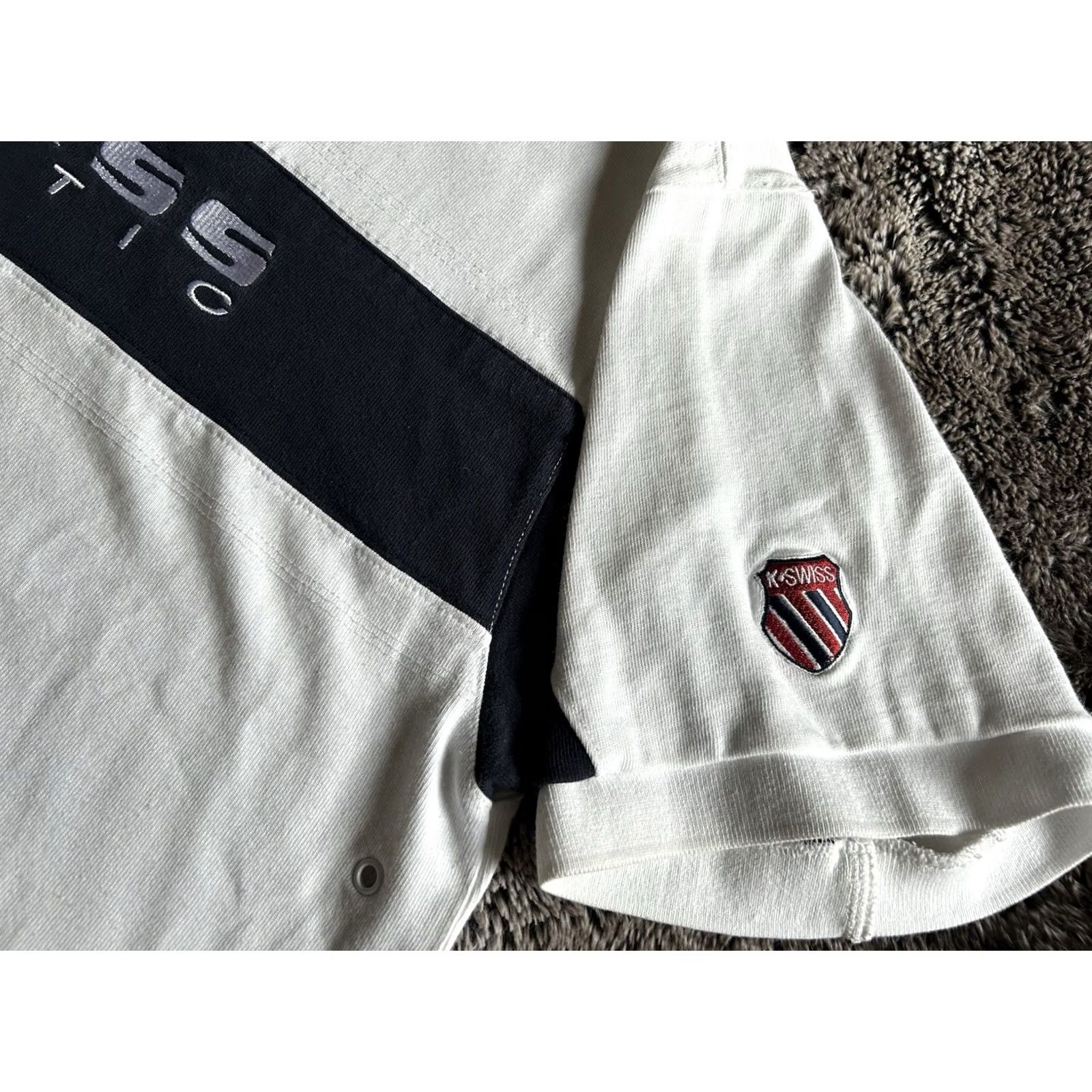 K-Swiss VINTAGE K-Swiss Athletic Polo Shirt 1/4 Zip XL Embroidered Letters 90s Tennis Mens Size US XL / EU 56 / 4 - 4 Thumbnail
