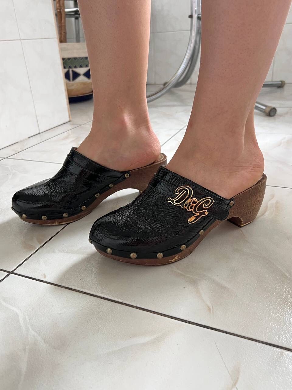 Dolce & Gabbana Dolce & Gabbana Clogs 90s/00s Vintage Sandals Woods Learher Size US 7.5 / IT 37.5 - 20 Thumbnail