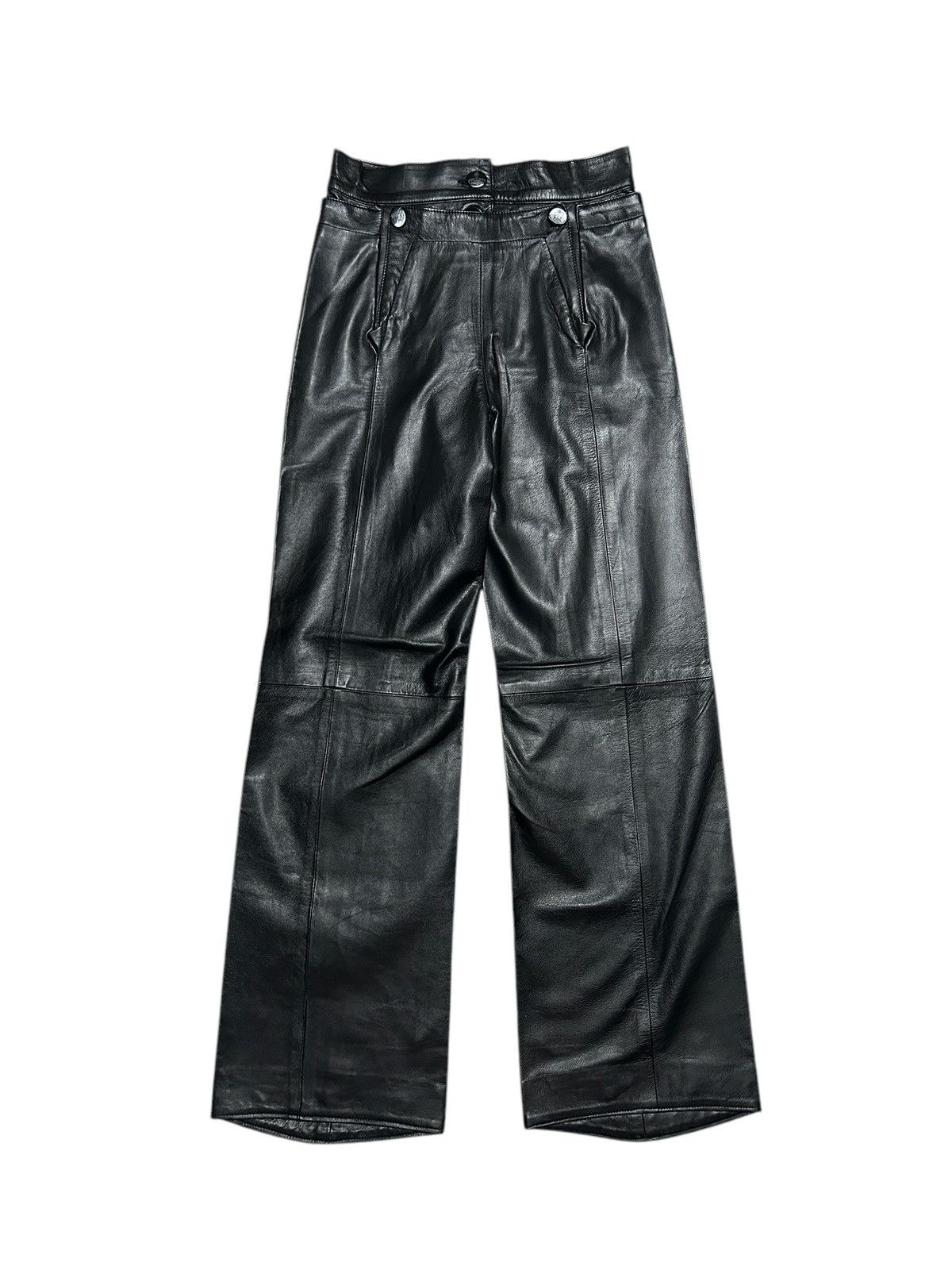 Vivienne Westwood 90s Sailor Leather Trousers Size 28" / US 6 / IT 42 - 2 Thumbnail