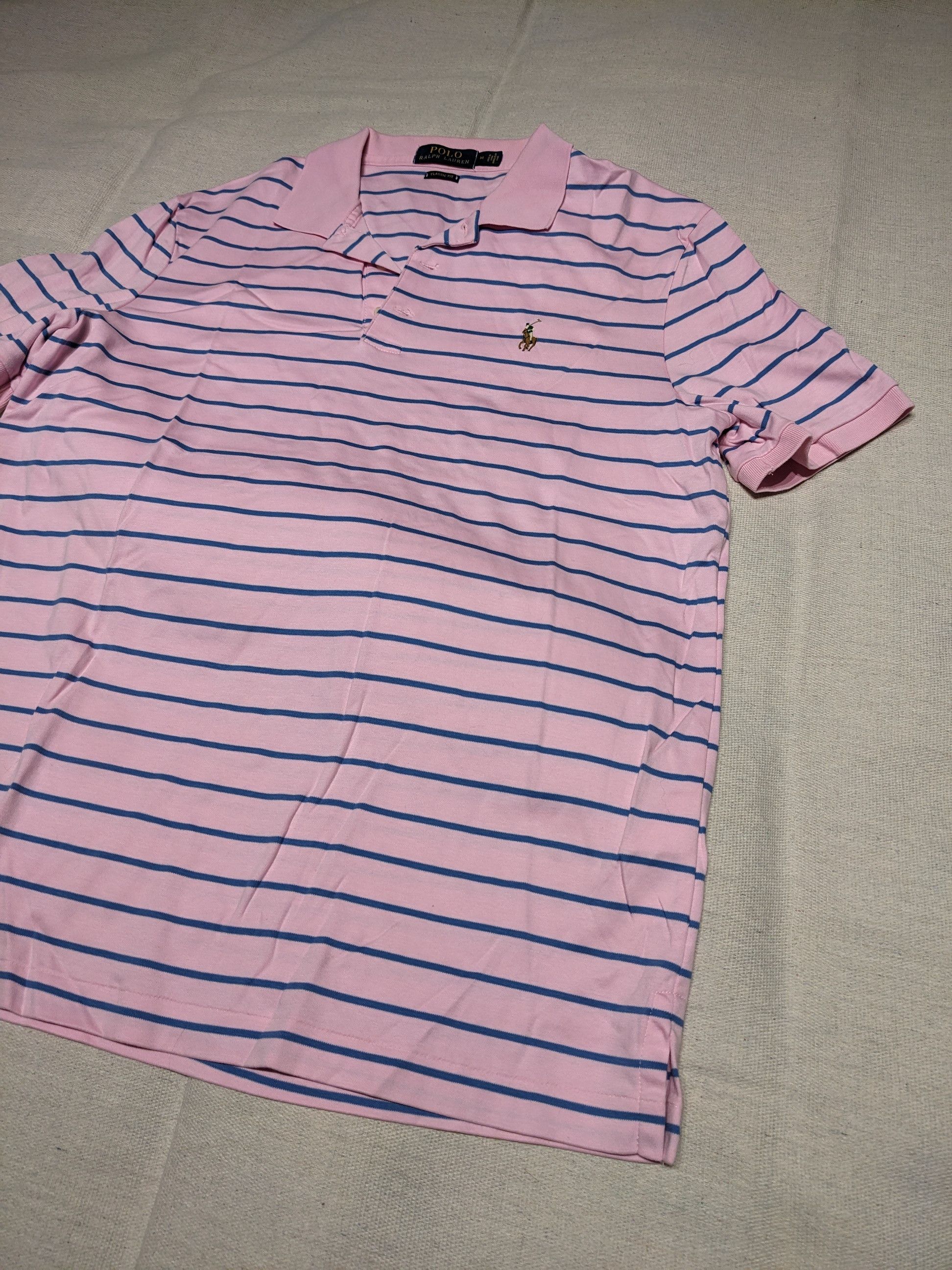 Polo Ralph Lauren Polo pink blue striped short sleeve polo mens M Size US M / EU 48-50 / 2 - 2 Thumbnail