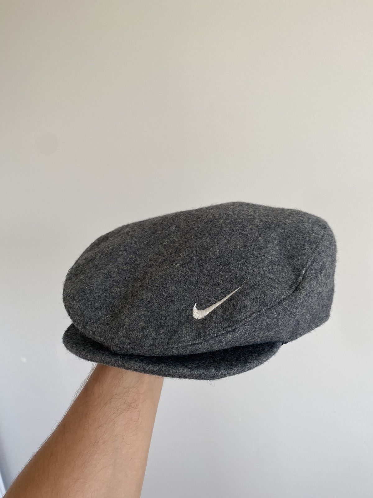 Vintage Nike Cap Flat Beret Swoosh Wool Hat Y2K 90s