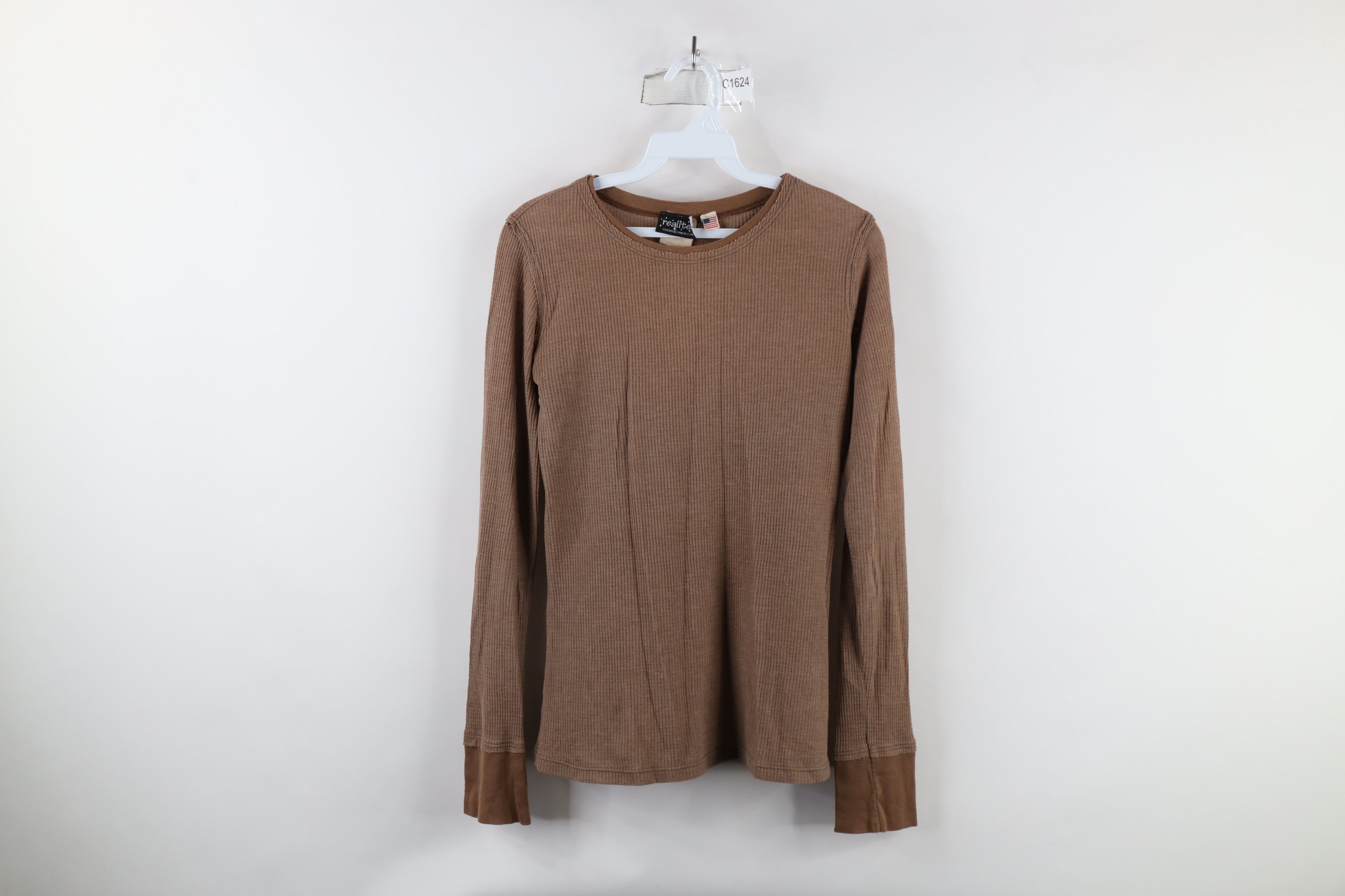 Vintage Vintage 90s Streetwear Waffle Knit Long Sleeve T-Shirt USA Size M / US 6-8 / IT 42-44 - 1 Thumbnail