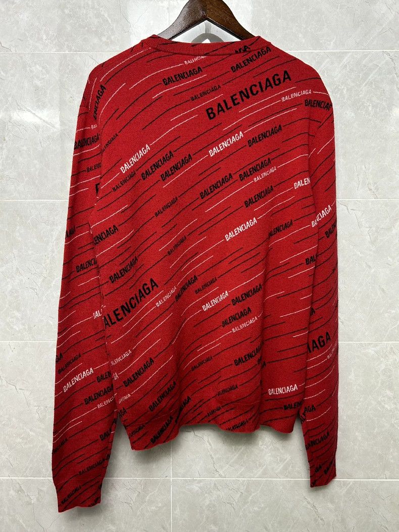 Balenciaga Balenciaga Red knitted full-printed sweater Size US S / EU 44-46 / 1 - 2 Thumbnail