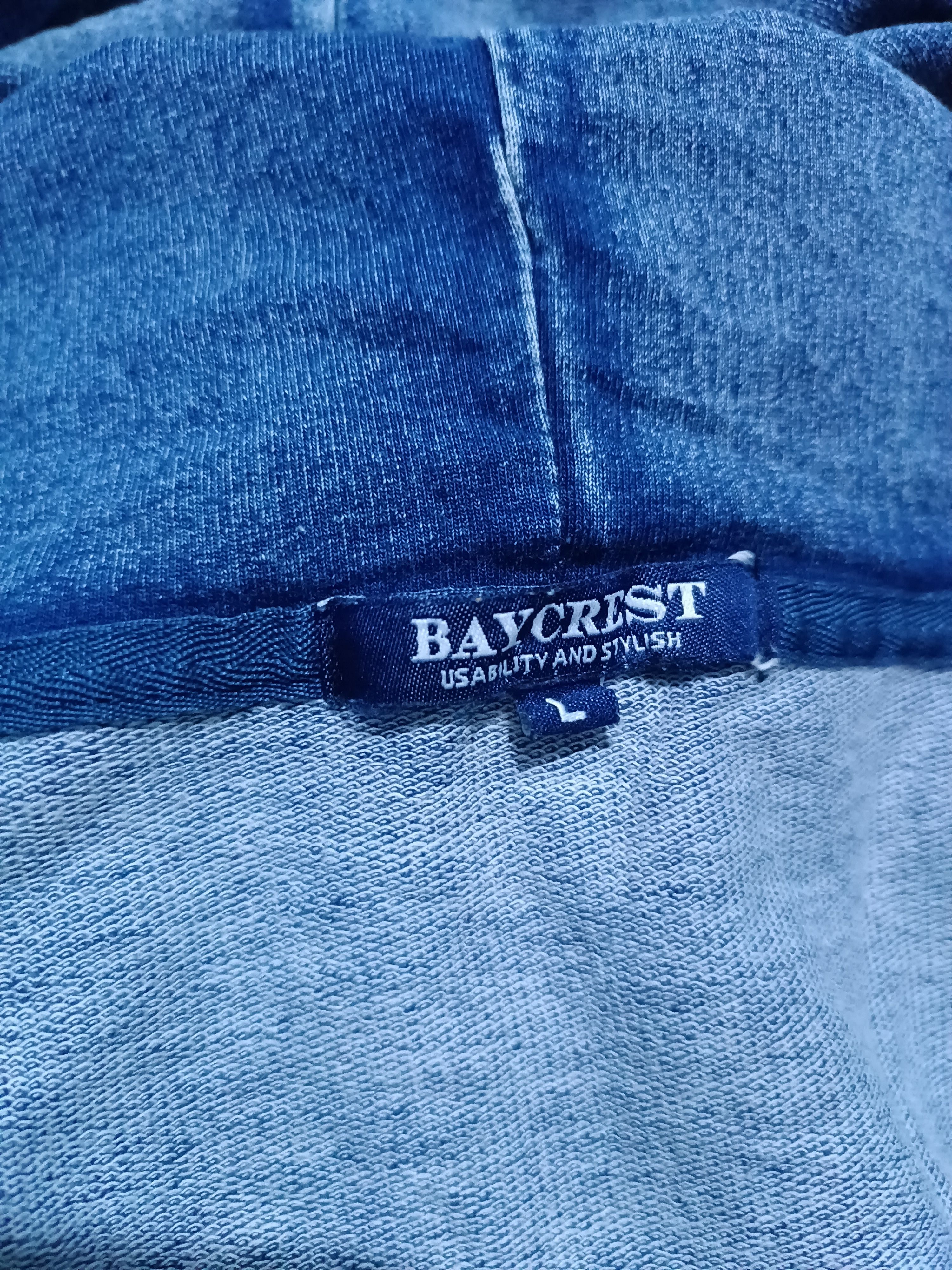 Japanese Brand Denim Style Baycrest Zip-Up Hoodie with Cut Denim Stripes Size US L / EU 52-54 / 3 - 6 Thumbnail