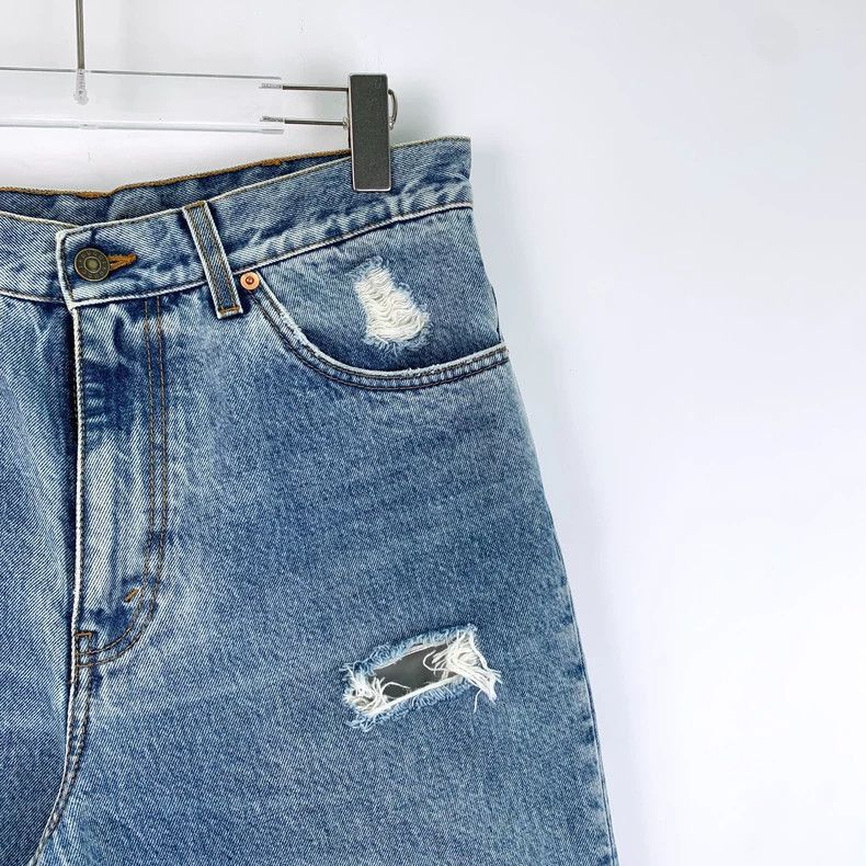 Gucci Gucci Light Blue Distressed Denim Pants-2506 Size 33" - 3 Thumbnail