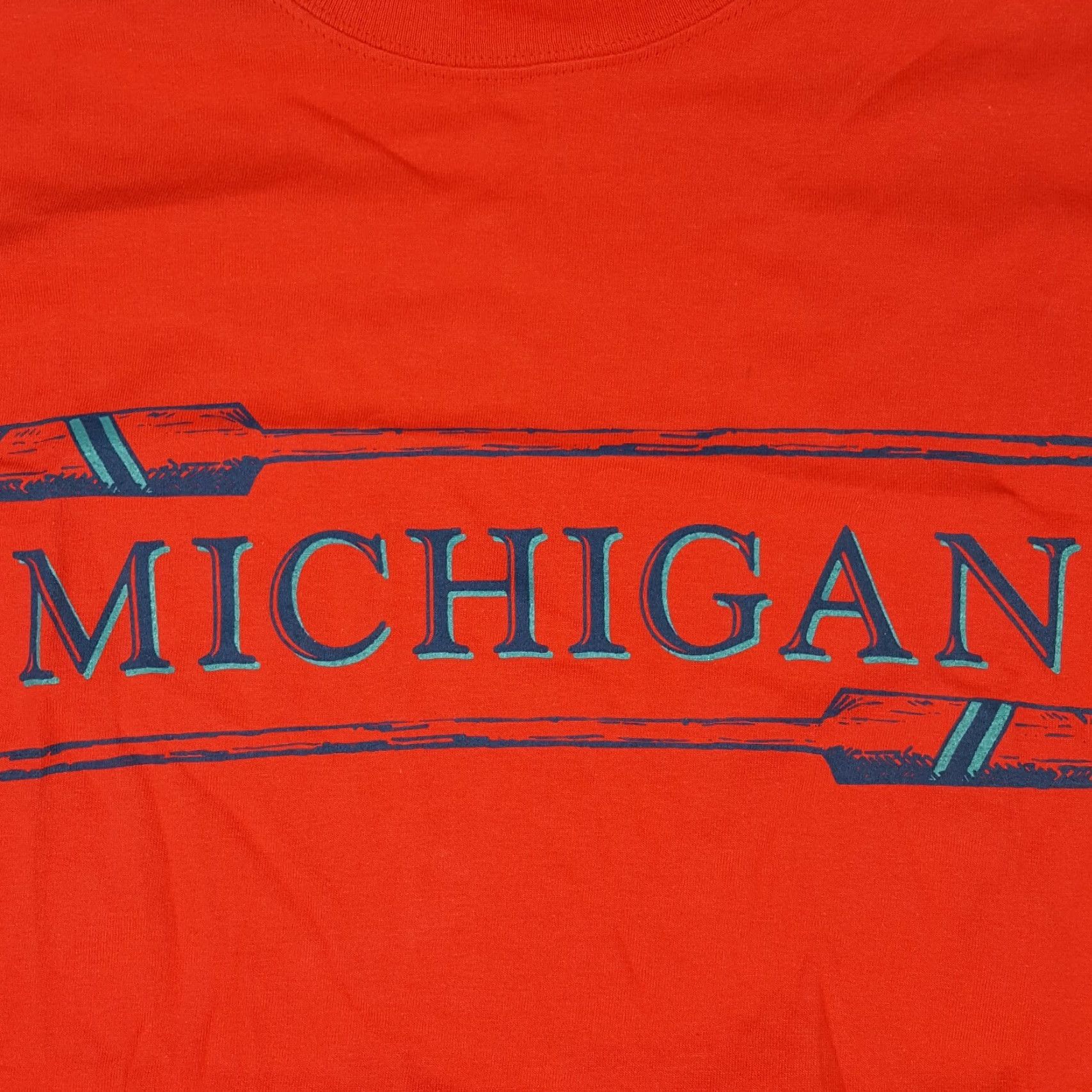 Etro VINTAGE Michigan Boat Club Men's Size L Nautical USA Made T Shirt 90s Retro Y2K 00s Red Crew Neck Short Sleeve Graphic Print Shirt Mens Size US L / EU 52-54 / 3 - 3 Thumbnail