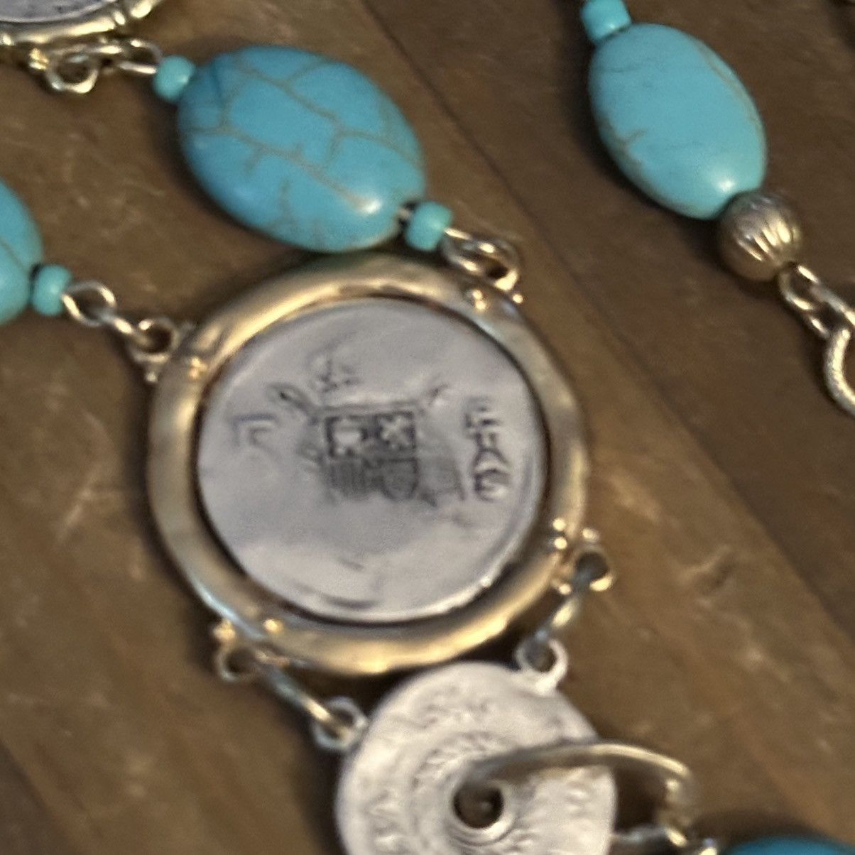 Chicos Chico’s Isabella turquoise Howlite and Roman coin Y necklace Size ONE SIZE - 4 Thumbnail