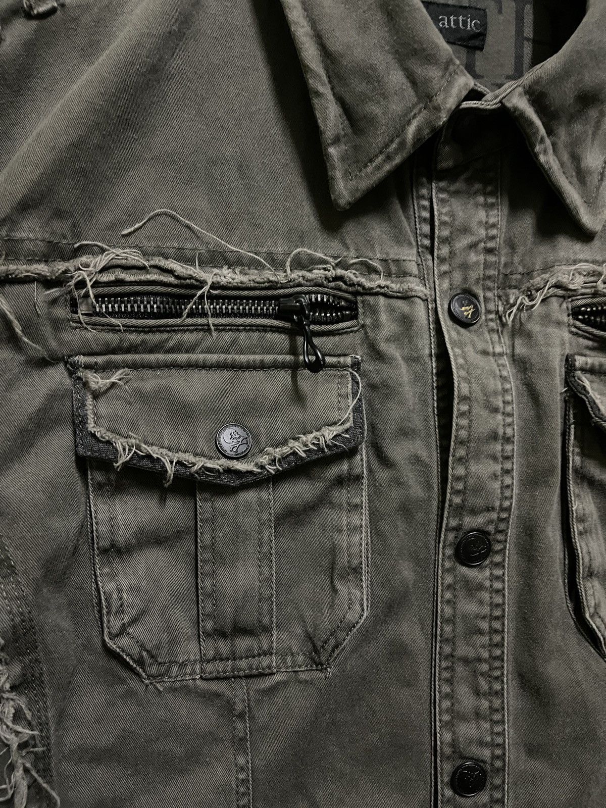 In The Attic Army Shirt Distressed Size US XL / EU 56 / 4 - 6 Thumbnail