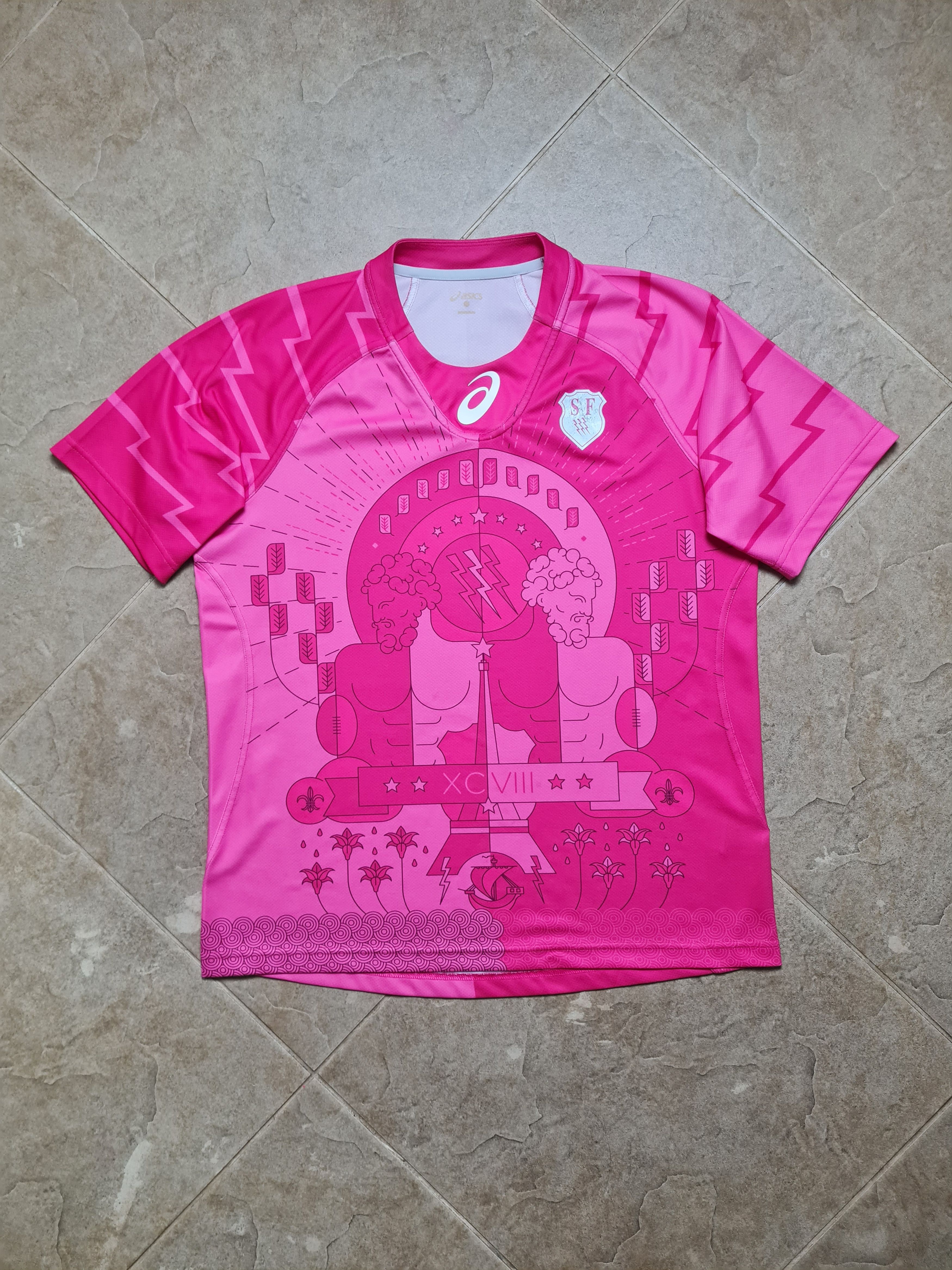 Asics ASICS JERSEY RUGBY STADE FRANCAIS Paris France 2015-16 Size US M / EU 48-50 / 2 - 9 Thumbnail