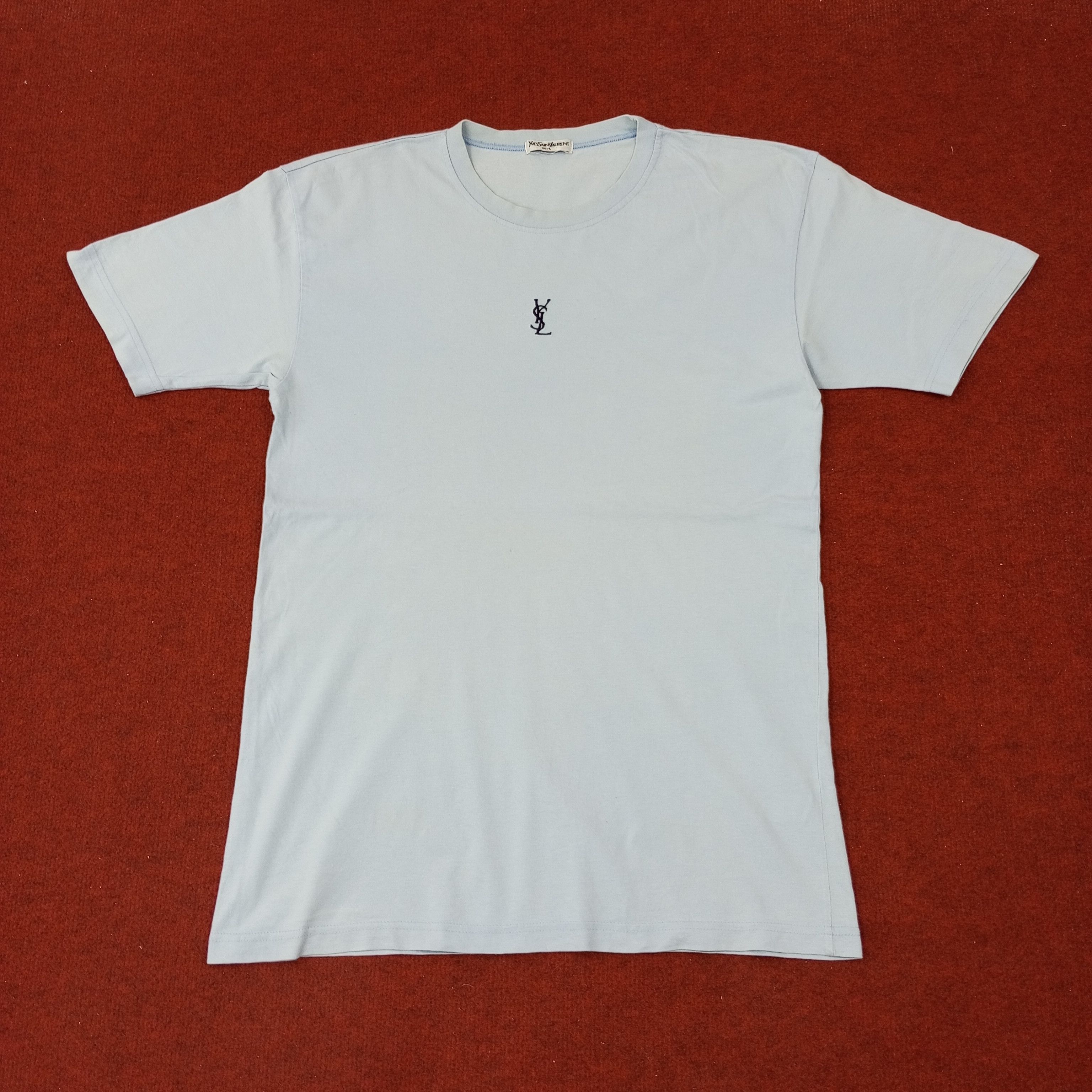 Vintage × Yves Saint Laurent Yves Saint Laurent YSL Small Logo Tshirt c219n12 Size US M / EU 48-50 / 2 - 1 Thumbnail