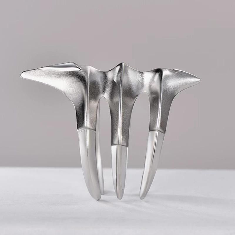 Jewelry Retro Jewelry Rings Open Size Chrome Ring (Size 7-13) Size ONE SIZE - 2 Thumbnail