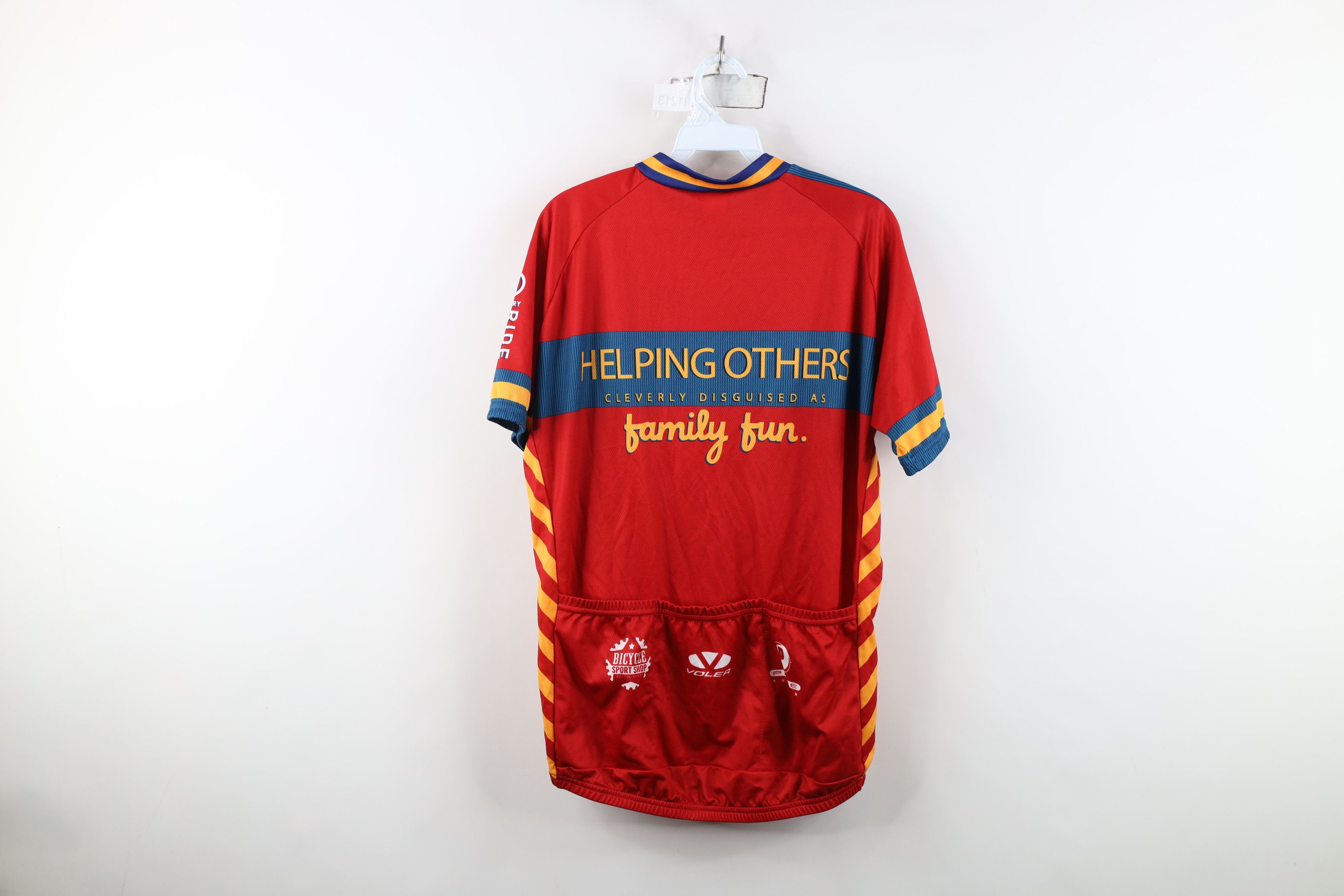Vintage Vintage for AIDS Club Raglan Bicycle Cycling Jersey USA Red Size US L / EU 52-54 / 3 - 14 Thumbnail