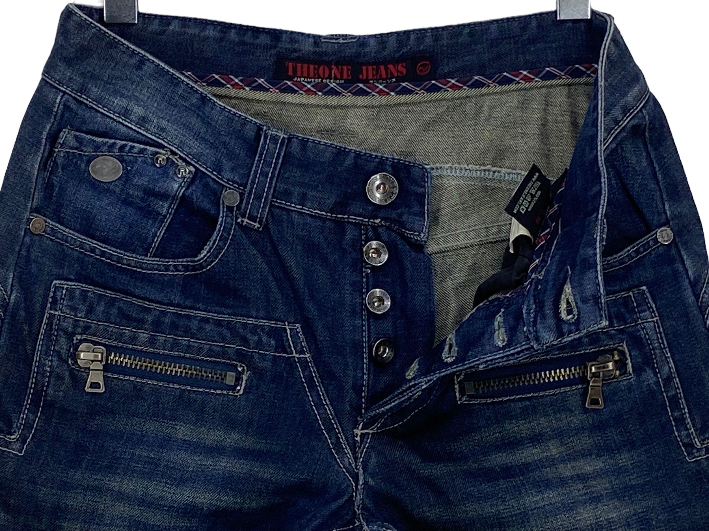 Japanese Brand The One Distressed Jeans Multizipper Pocket Size US 29 - 9 Thumbnail