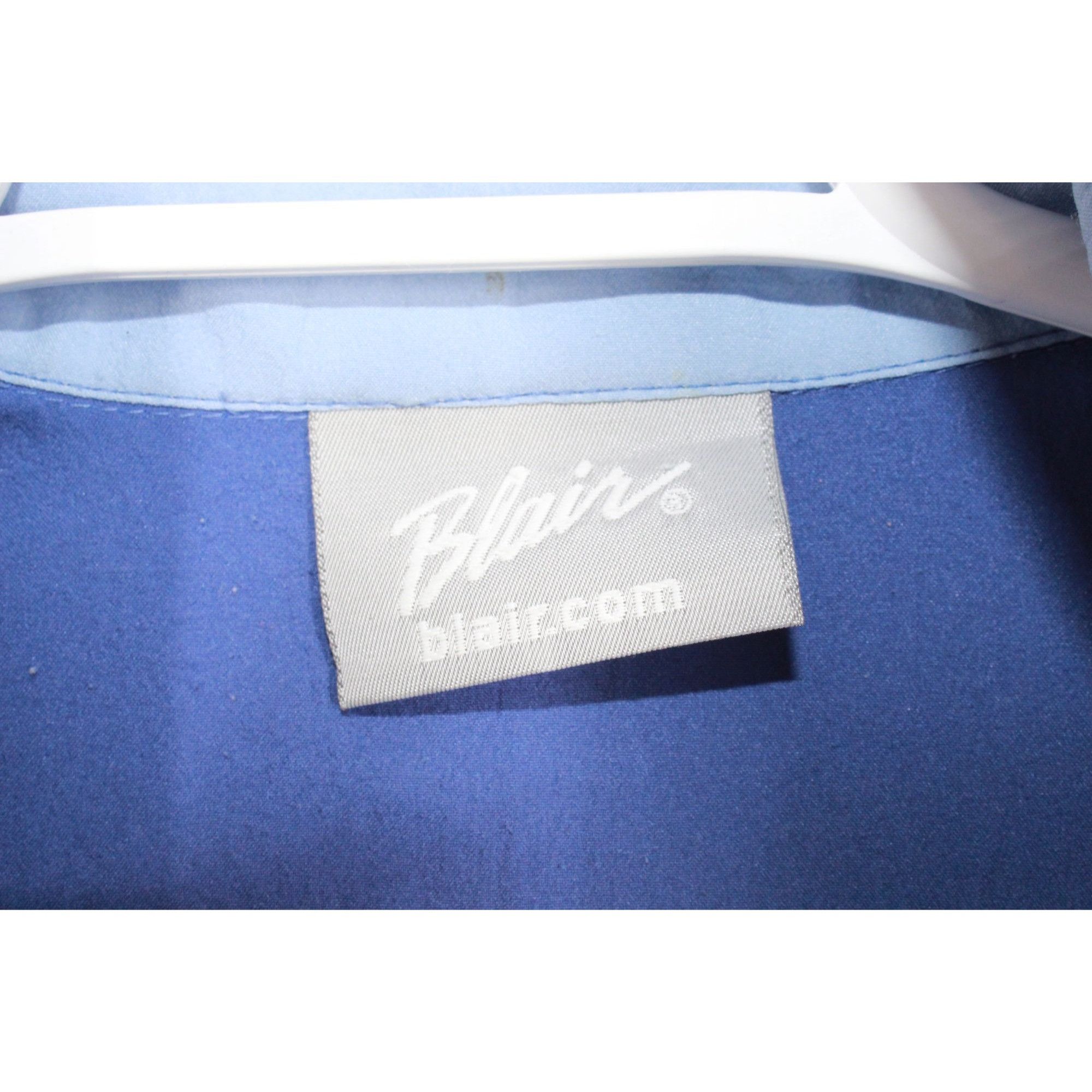 Blair Vintage 90s Blair Women's Blue Embroidered Flowers Track Jac Size M / US 6-8 / IT 42-44 - 3 Thumbnail