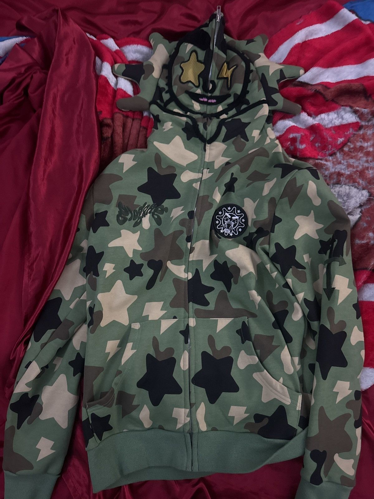 Glo gang full zip up hoodie