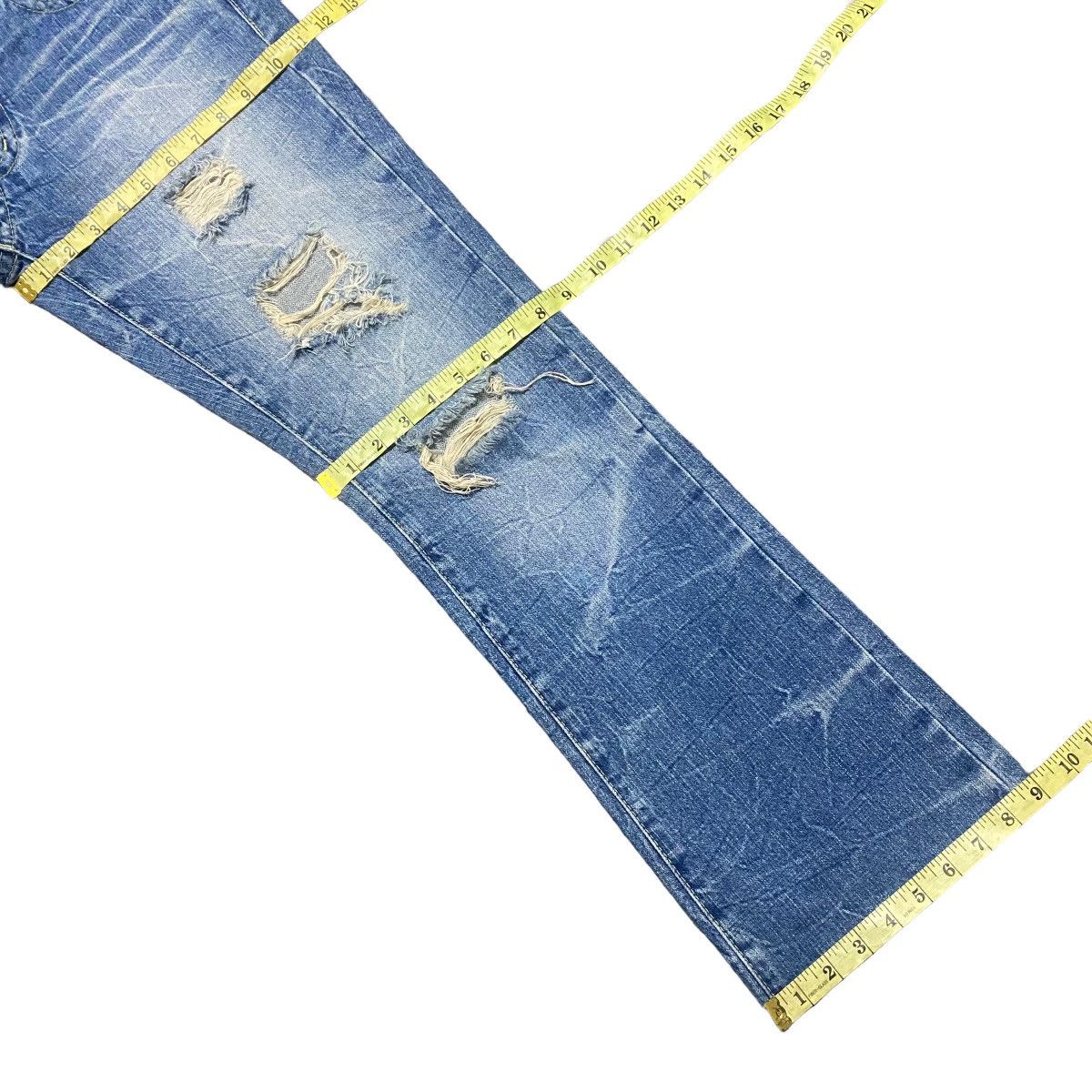 Japanese Brand Ozz-First Pinball Denim Flare Jeans Trashed Size US 30 / EU 46 - 19 Thumbnail