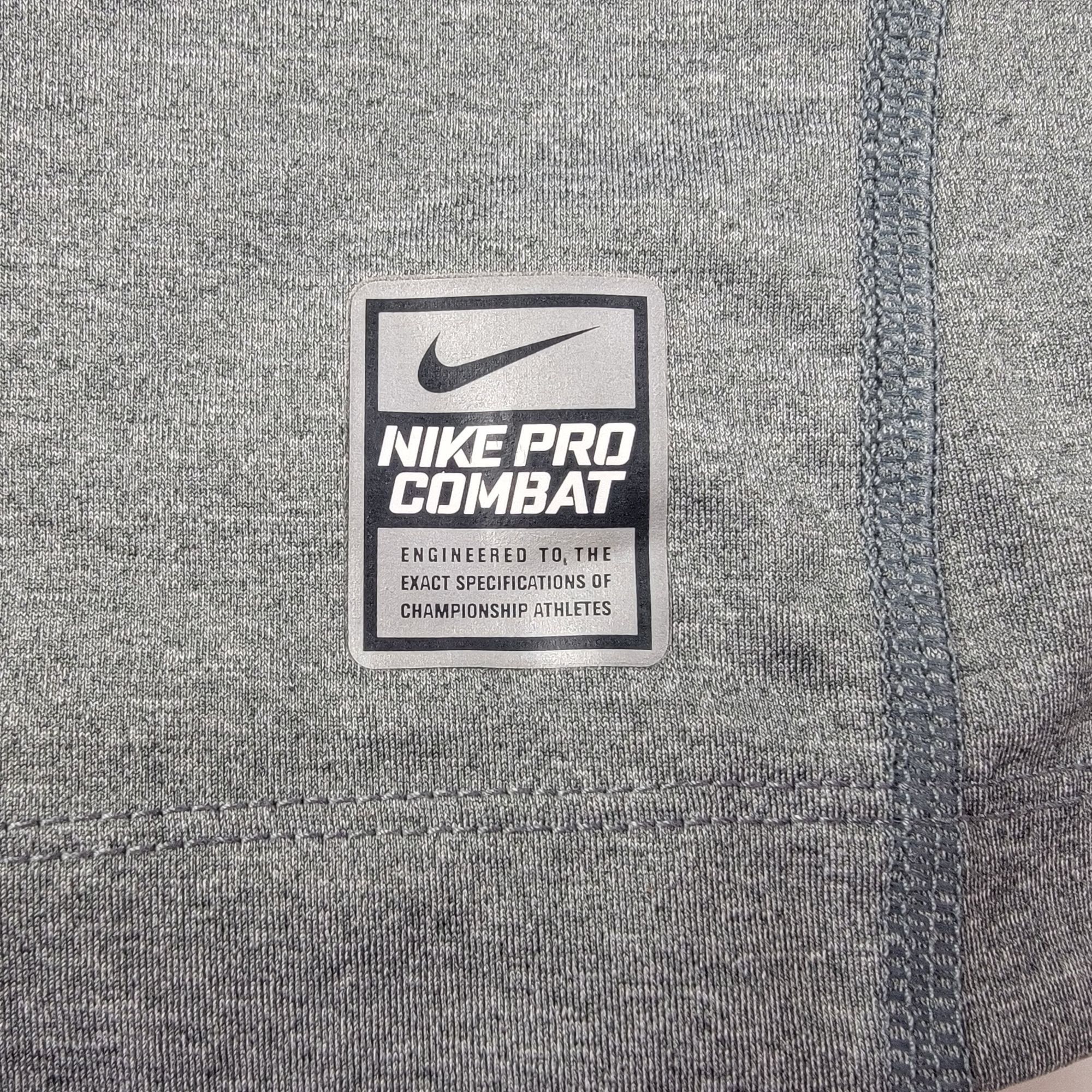 Nike Nike Pro Combat Dri Fit Mens Medium Fitted T Shirt Gray Shor Size US M / EU 48-50 / 2 - 6 Thumbnail