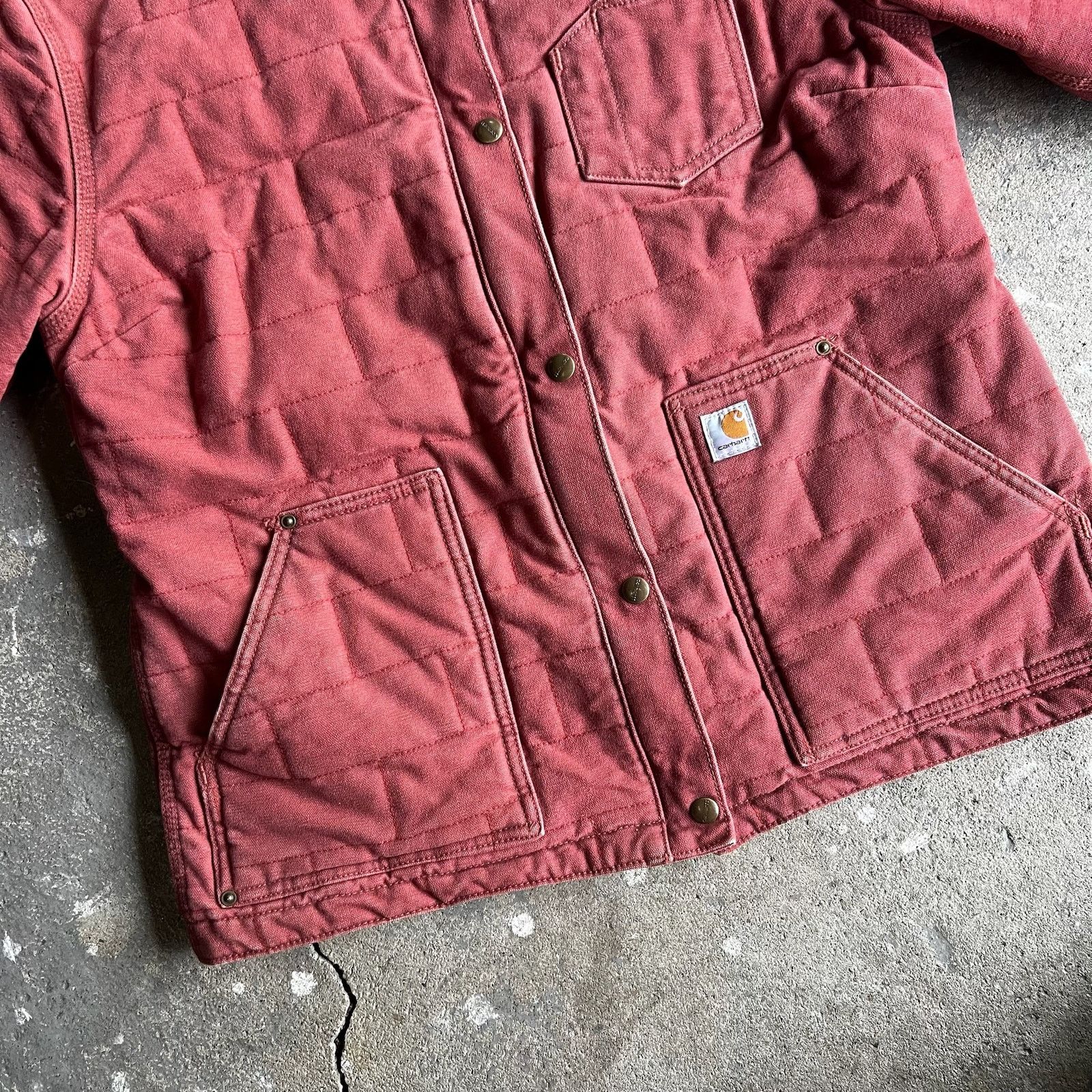 Carhartt × Vintage Carhartt WOMENS pink brick pattern work wear jacket Size US M / EU 48-50 / 2 - 3 Thumbnail