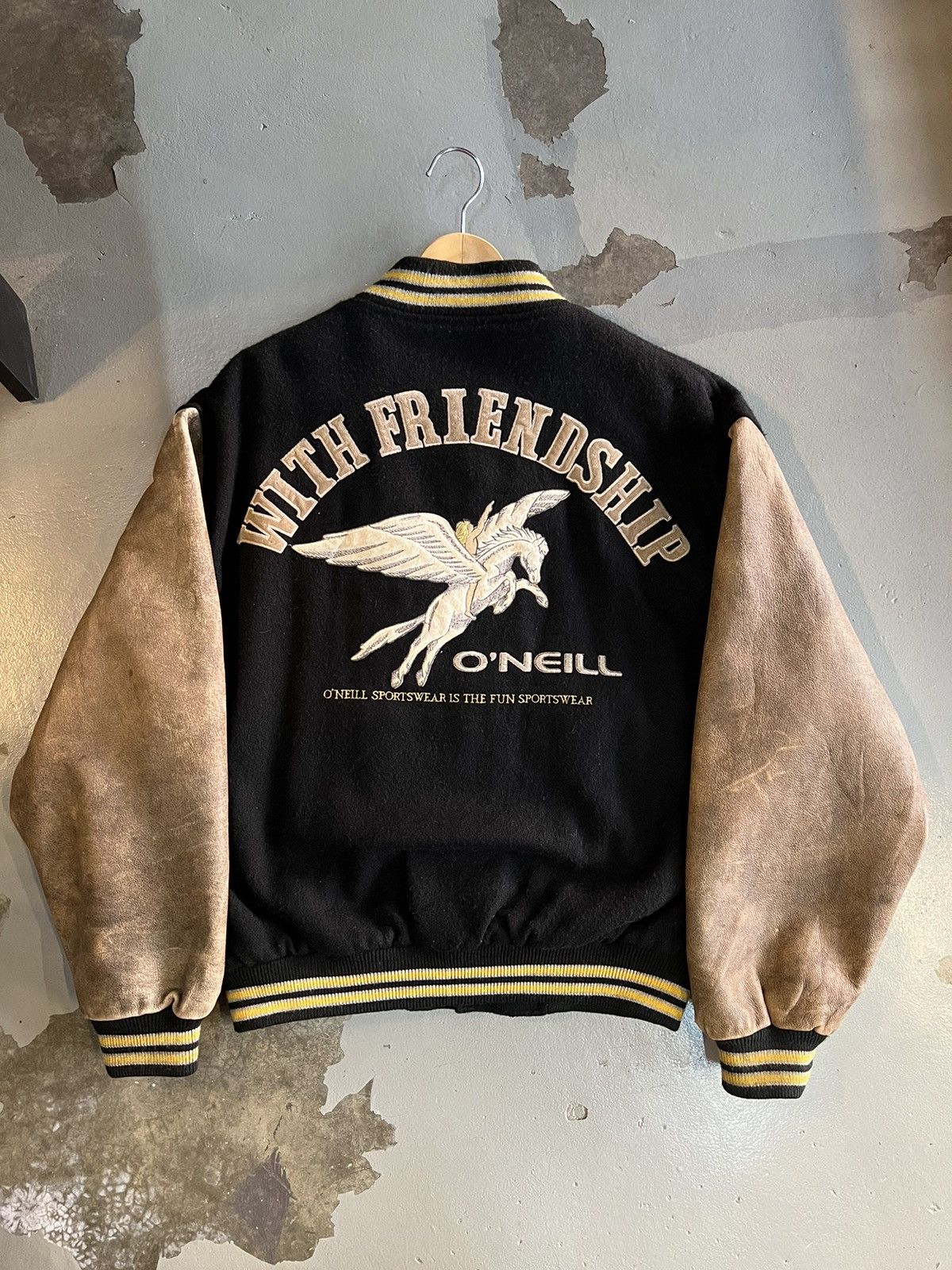 O'Neill Vintage 80’s O’neill Varsity Leather Jacket Size US M / EU 48-50 / 2 - 2 Thumbnail