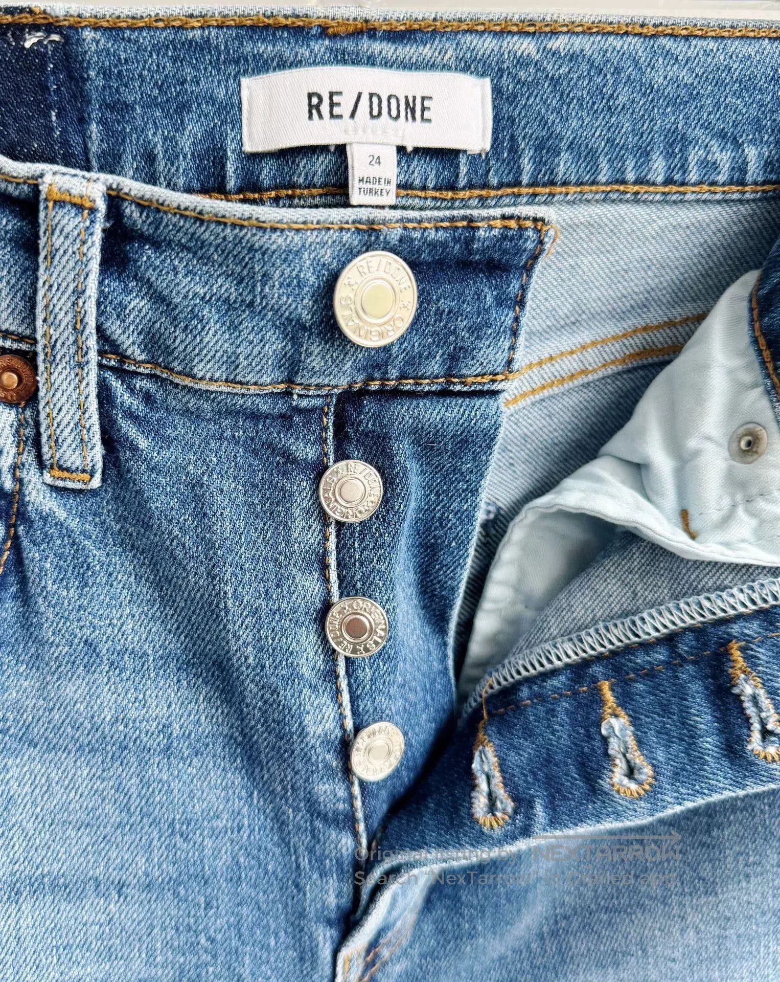 RE/DONE RE/DONE Straight Slim Denim Pants. Size 24" / US 00 / IT 34 - 5 Thumbnail