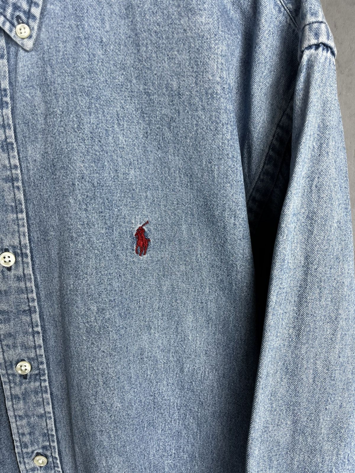 Polo Ralph Lauren Ralph Lauren button shirt denim vintage Rare ! Size US XL / EU 56 / 4 - 3 Thumbnail
