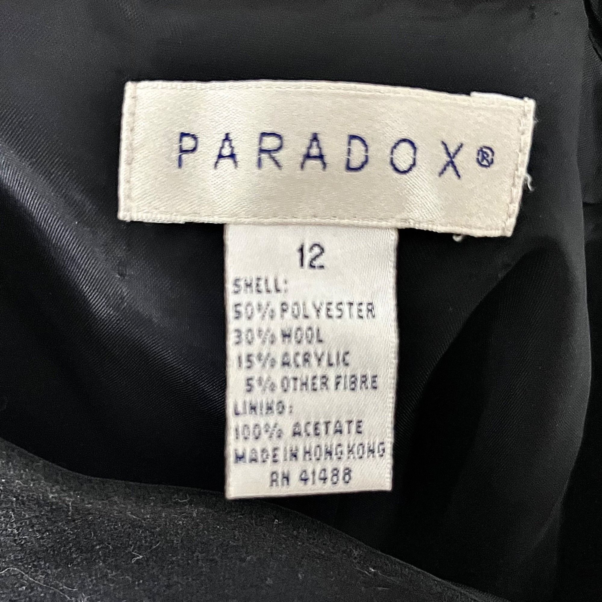 Other Paradox Black Wool Blend Midi Skirt Size 12 with Floral Embr Size 34" / US 12 / IT 48 - 3 Thumbnail
