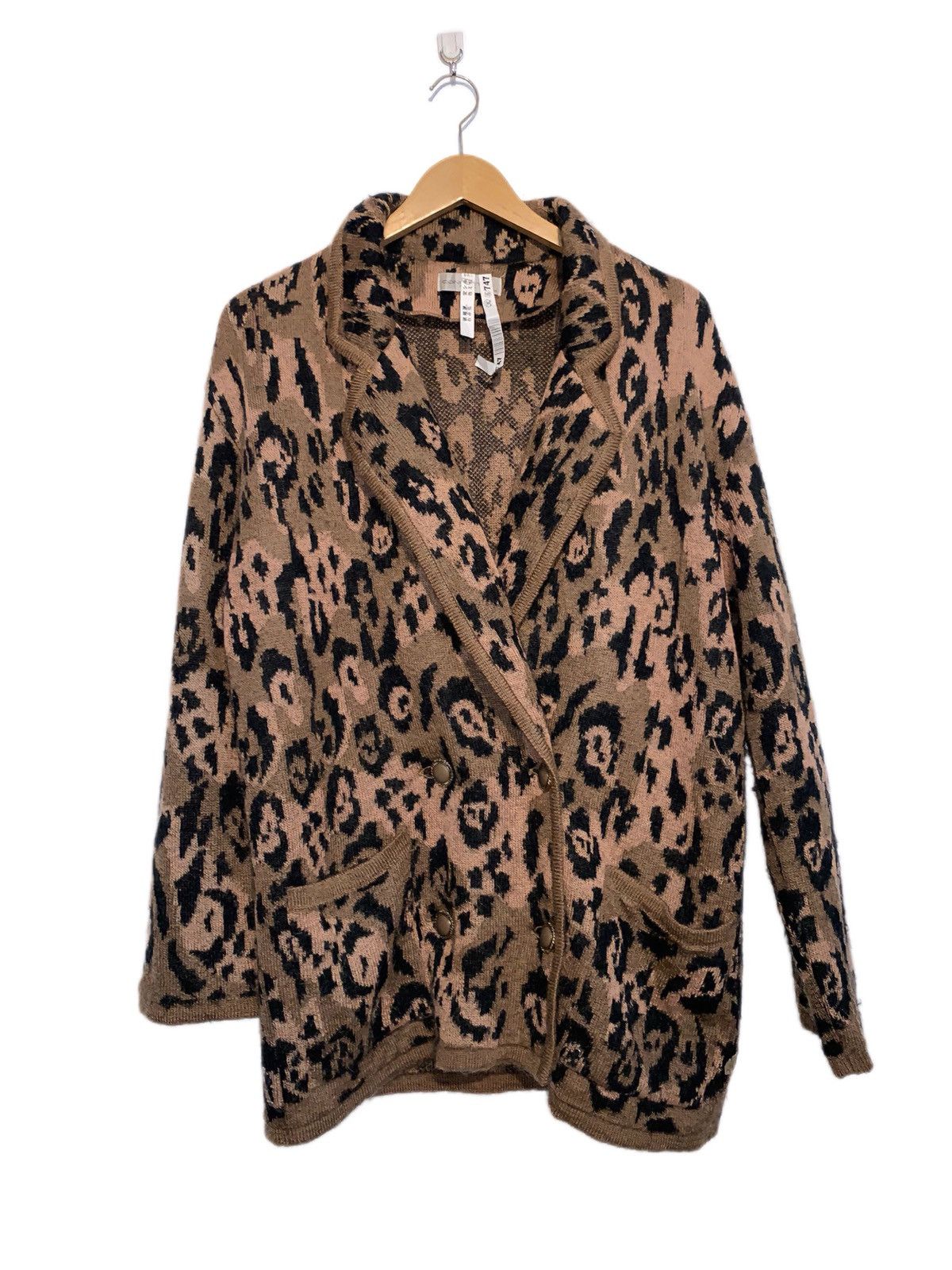 Japanese Brand × Vintage Vintage leopard Animal print Cardigan sweter Size L / US 10 / IT 46 - 2 Thumbnail
