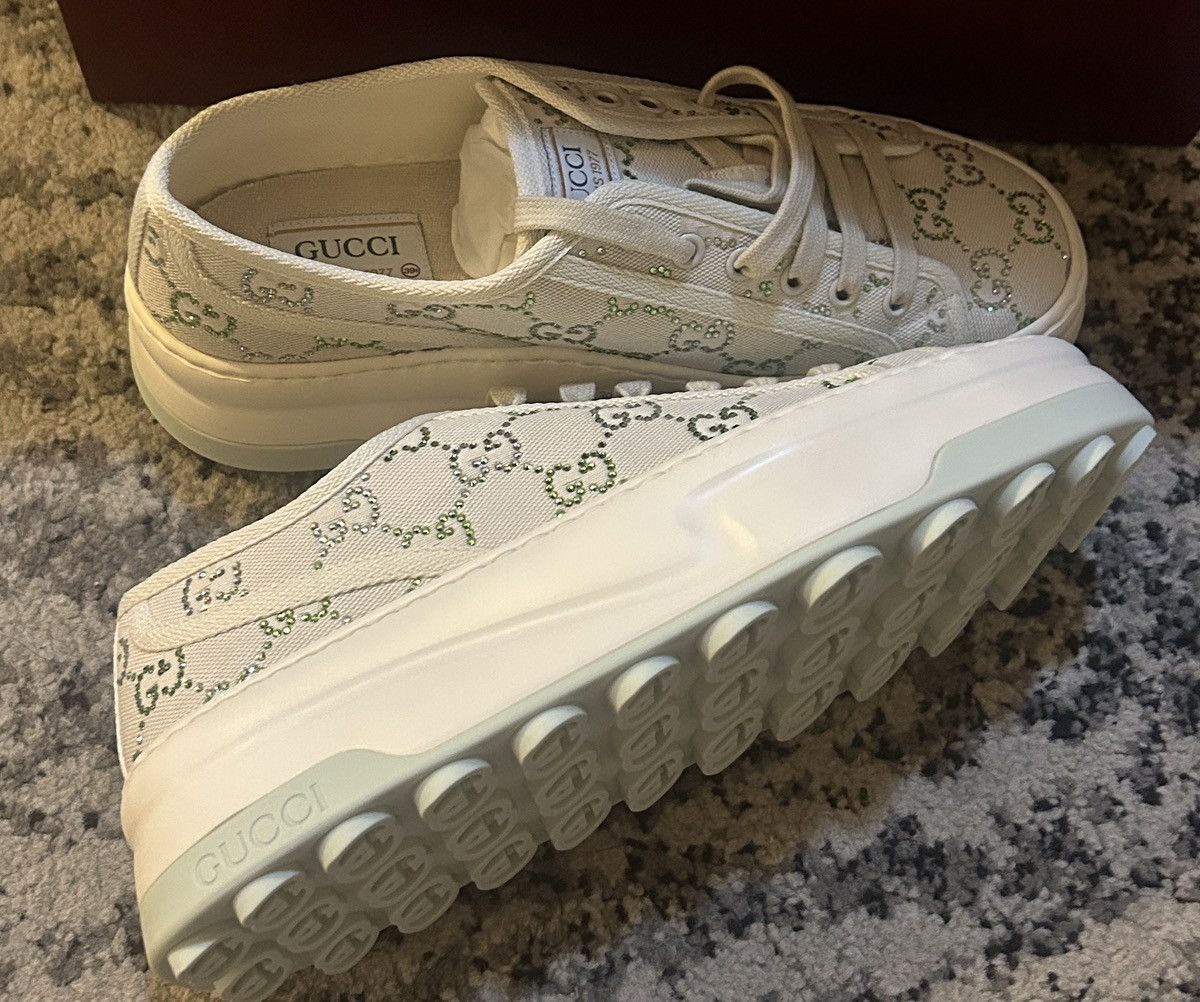Gucci Gucci Canvas Lame Crystal GG Monogram Womens 1977 Sneaker Size US 9.5 / IT 39.5 - 5 Thumbnail