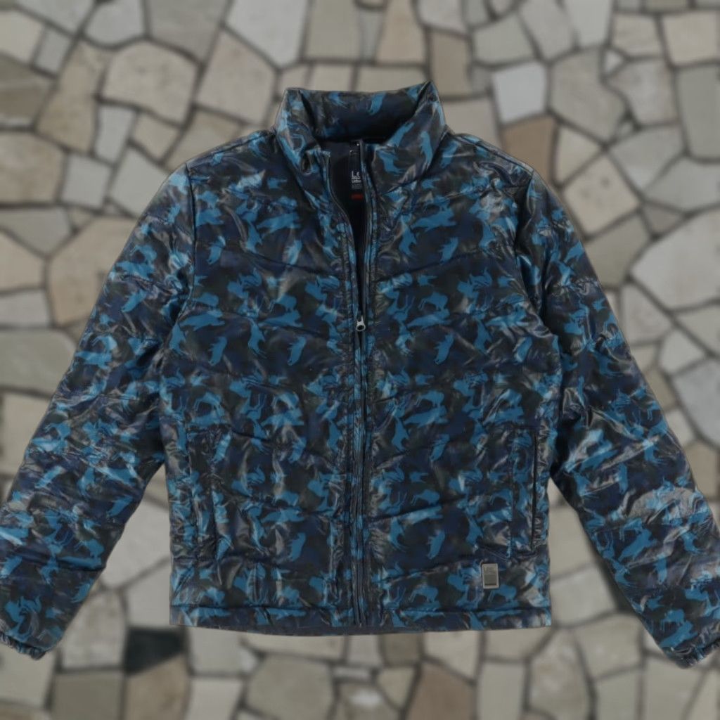 Lee Lee Urban Riders Down Equestrian Camouflage Mock Long Sleeve Jacket Blue Women's S Shirt Size S / US 4 / IT 40 - 1 Thumbnail