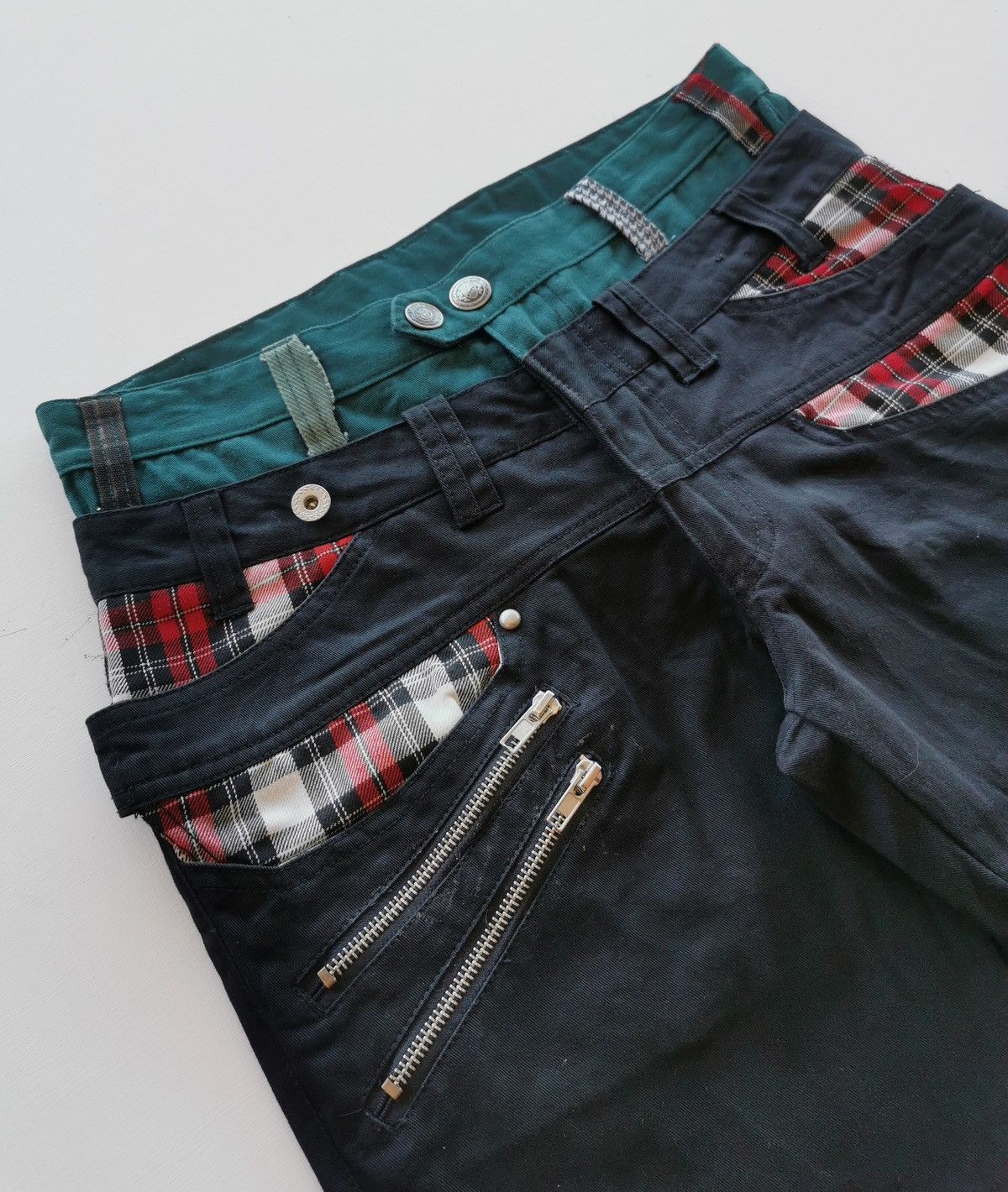 Japanese Brand Manydope Blindedge Double Waist Japan Black Jeans Size US 31 - 1 Thumbnail