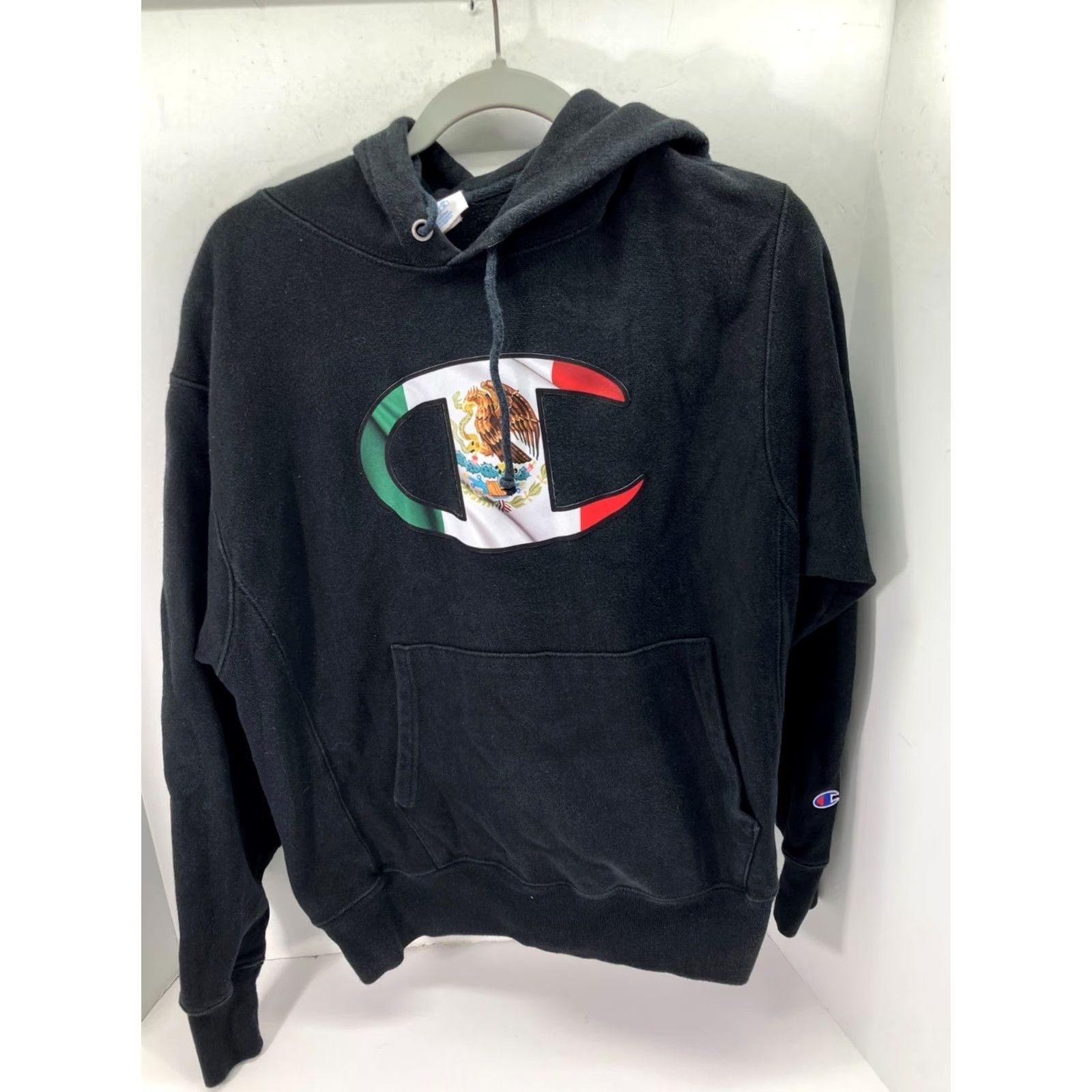 Champion VINTAGE Champion Reverse Weave Sweatshirt Mens M Black Hooded Pullover Mexico Flag Logo Size US M / EU 48-50 / 2 - 3 Thumbnail