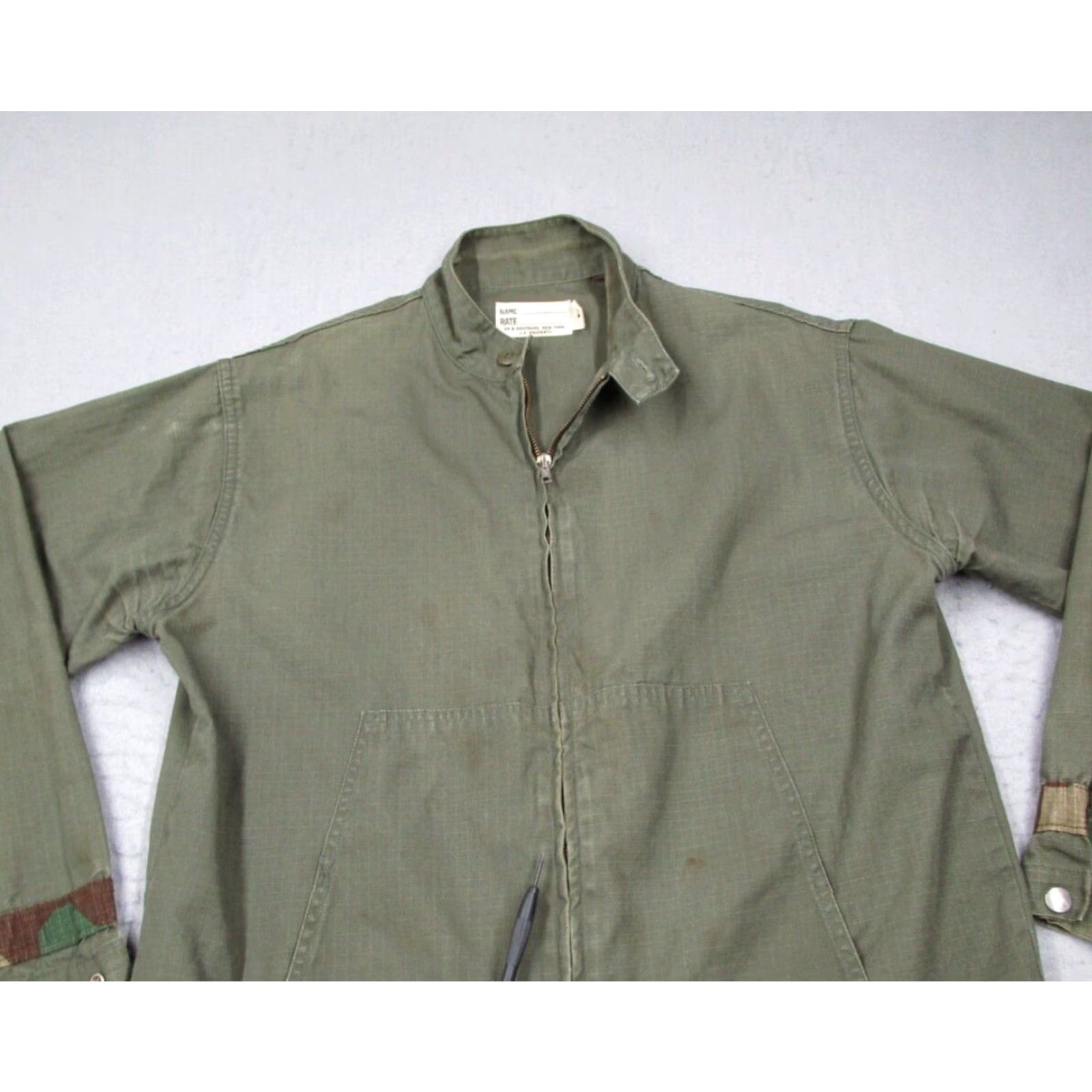 Vintage 68 & Brothers Men's Green Full Zip Ripstop Bomber Jacket Large Size US L / EU 52-54 / 3 - 4 Thumbnail