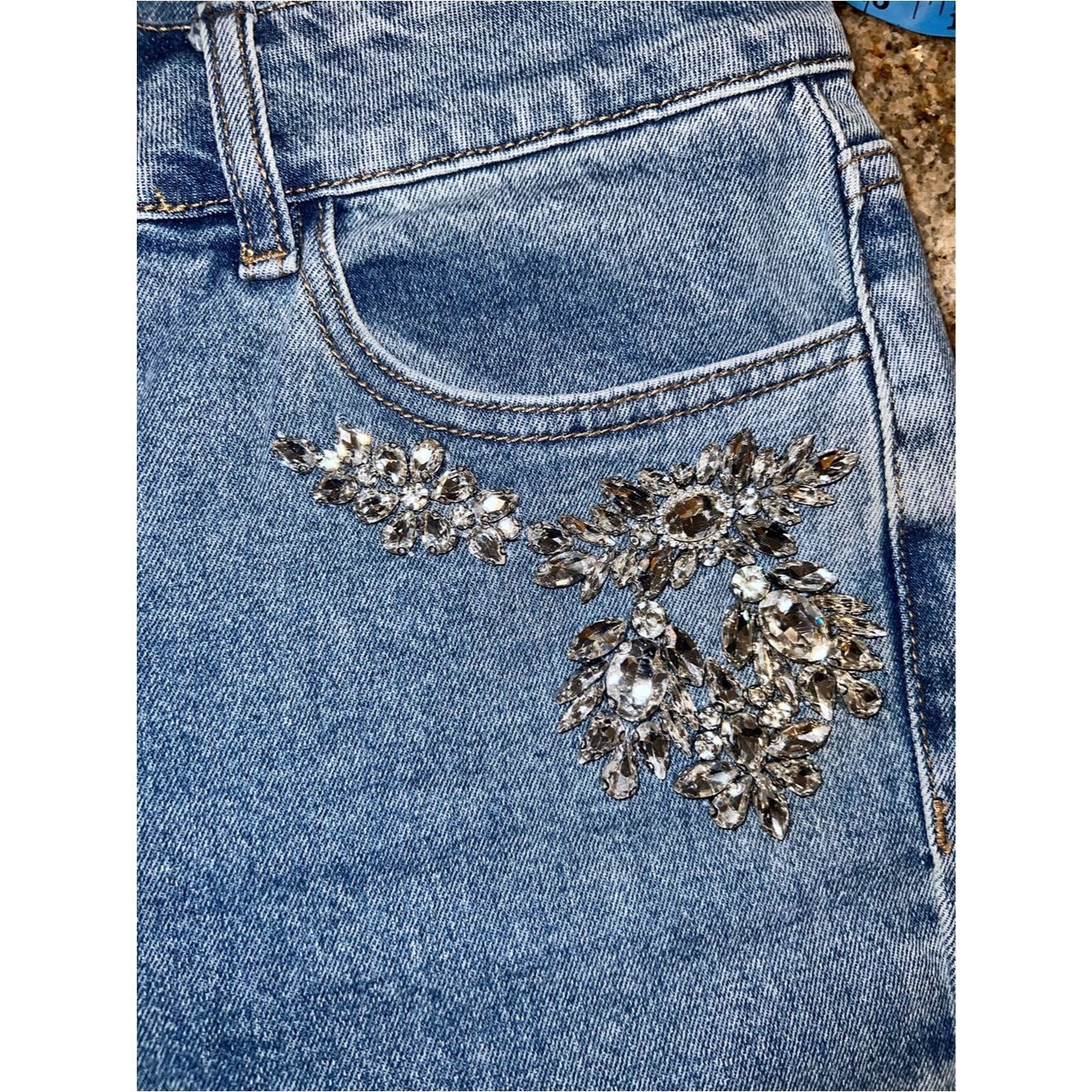 Generation Love Generation Love Carolyn Crystal Denim Pants Jeans NWT Size Size 28" / US 6 / IT 42 - 9 Thumbnail