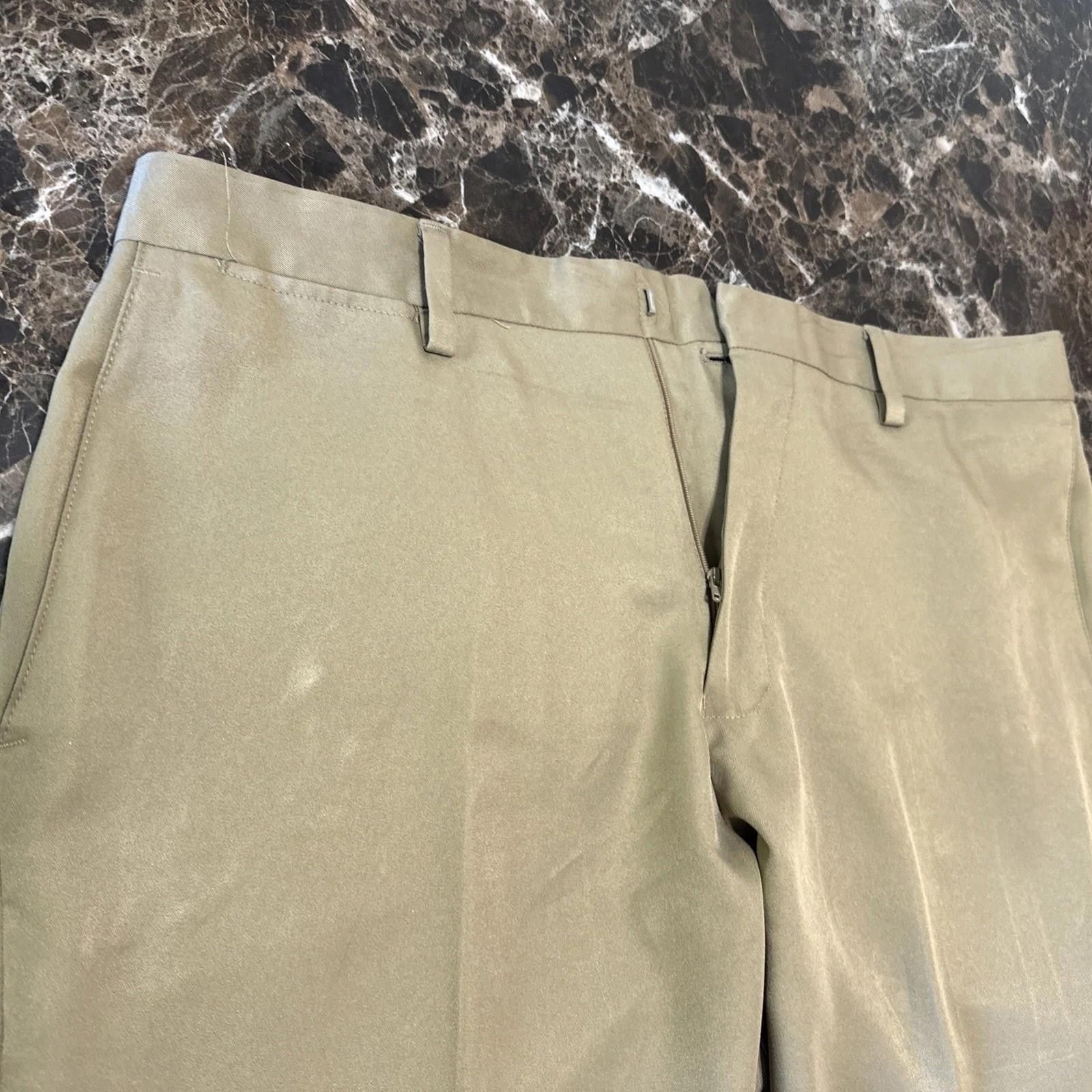 Designer Louis Raphael Tailored Pleated Polyester Beige Men's 40x30 Size US 40 / EU 56 - 2 Thumbnail