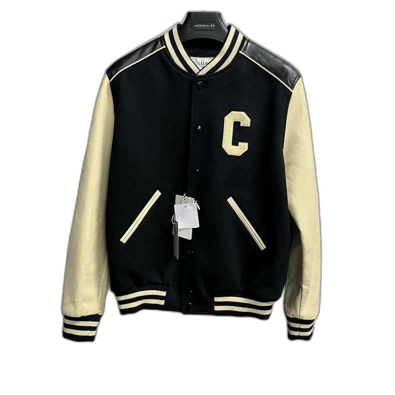 Celine Celine Black Baseball Jacket with Logo Size US L / EU 52-54 / 3 - 1 Thumbnail