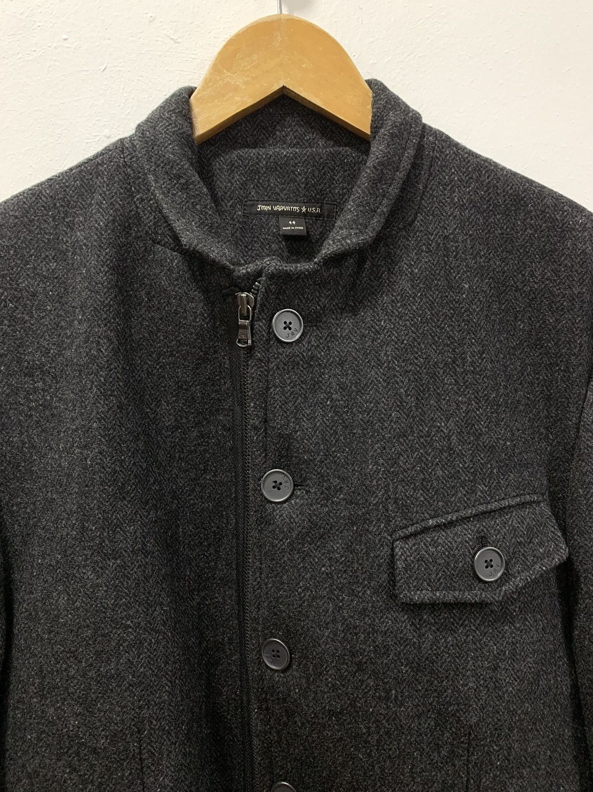 John Varvatos JOHN VARVATOS “SKULL” HERRINGBONE COAT JACKET Size US L / EU 52-54 / 3 - 10 Thumbnail