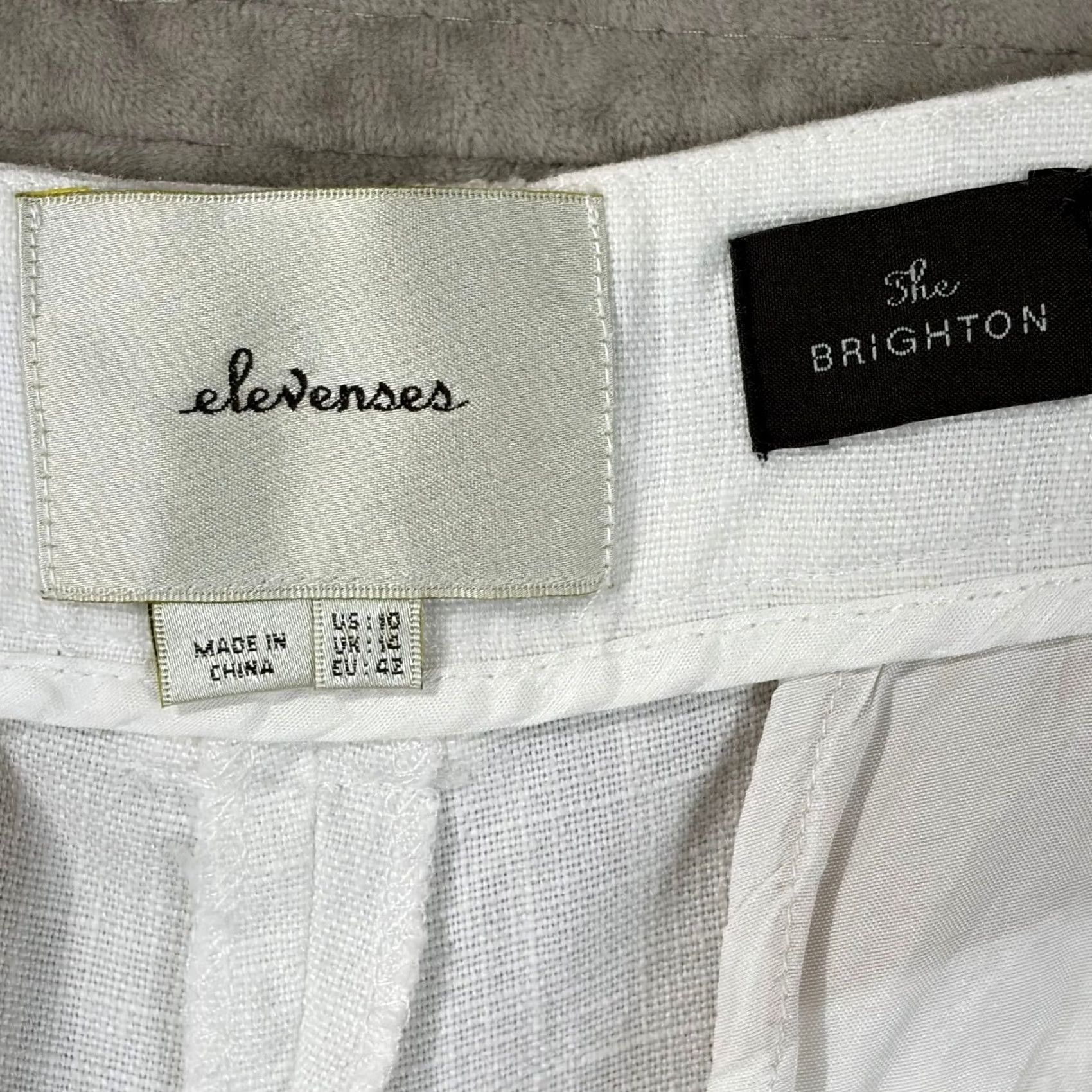 Anthropologie Elevenses The Brighton White Linen Wide-Leg Sailor Pants Womens 10 Size 24" / US 00 / IT 34 - 8 Thumbnail