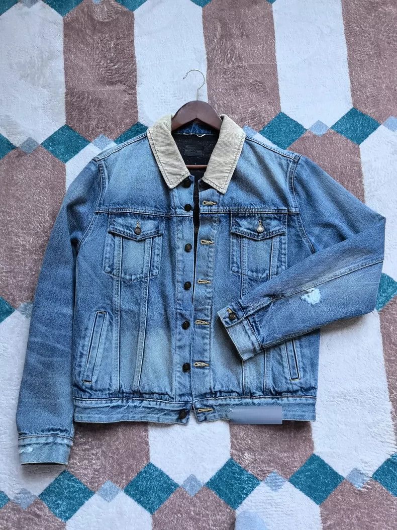 Saint Laurent Paris YSL Men's Denim Jacket with Wool Lining Size US XL / EU 56 / 4 - 1 Thumbnail